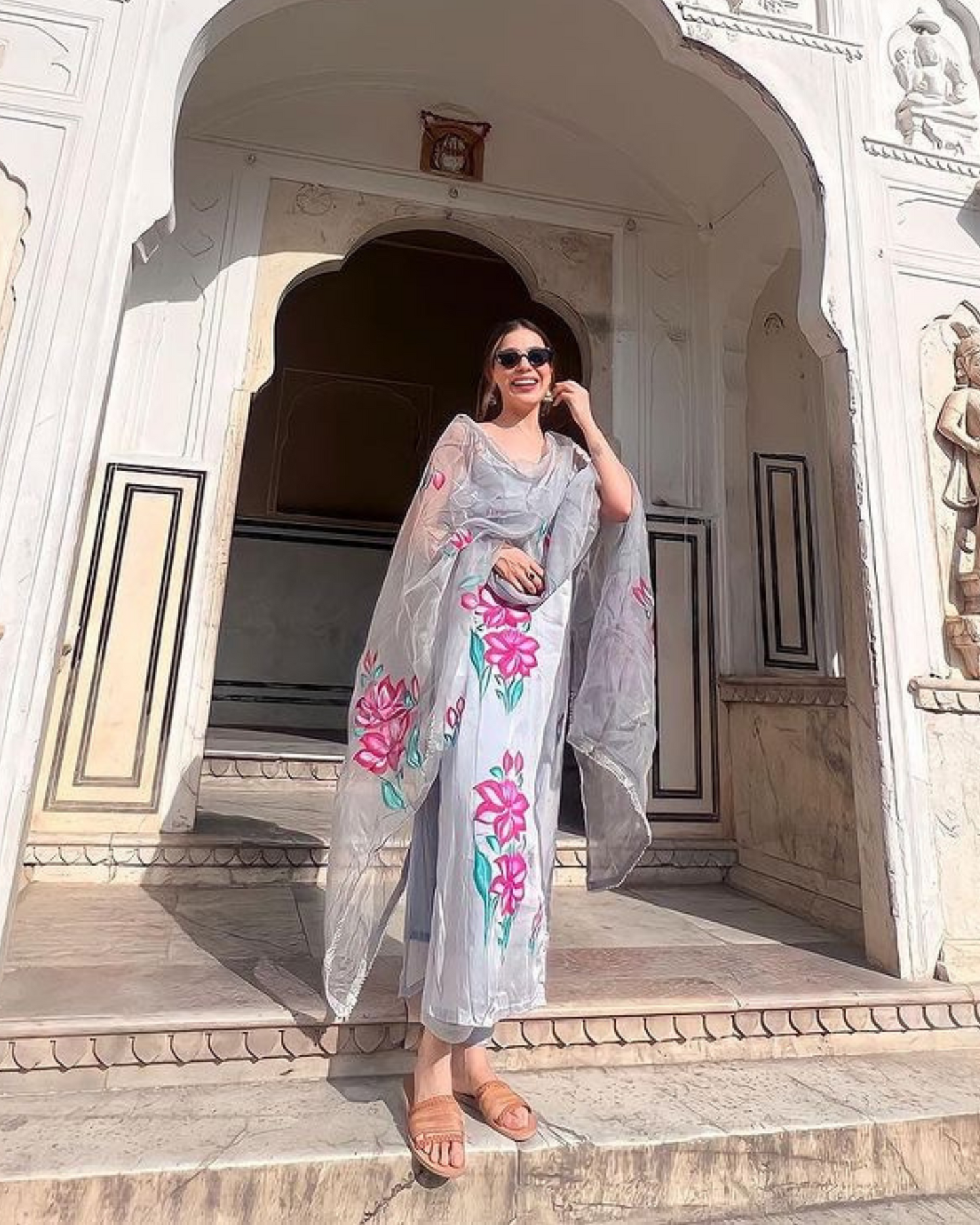 Arabic Grey Handpainted Suit Set Quick Cart