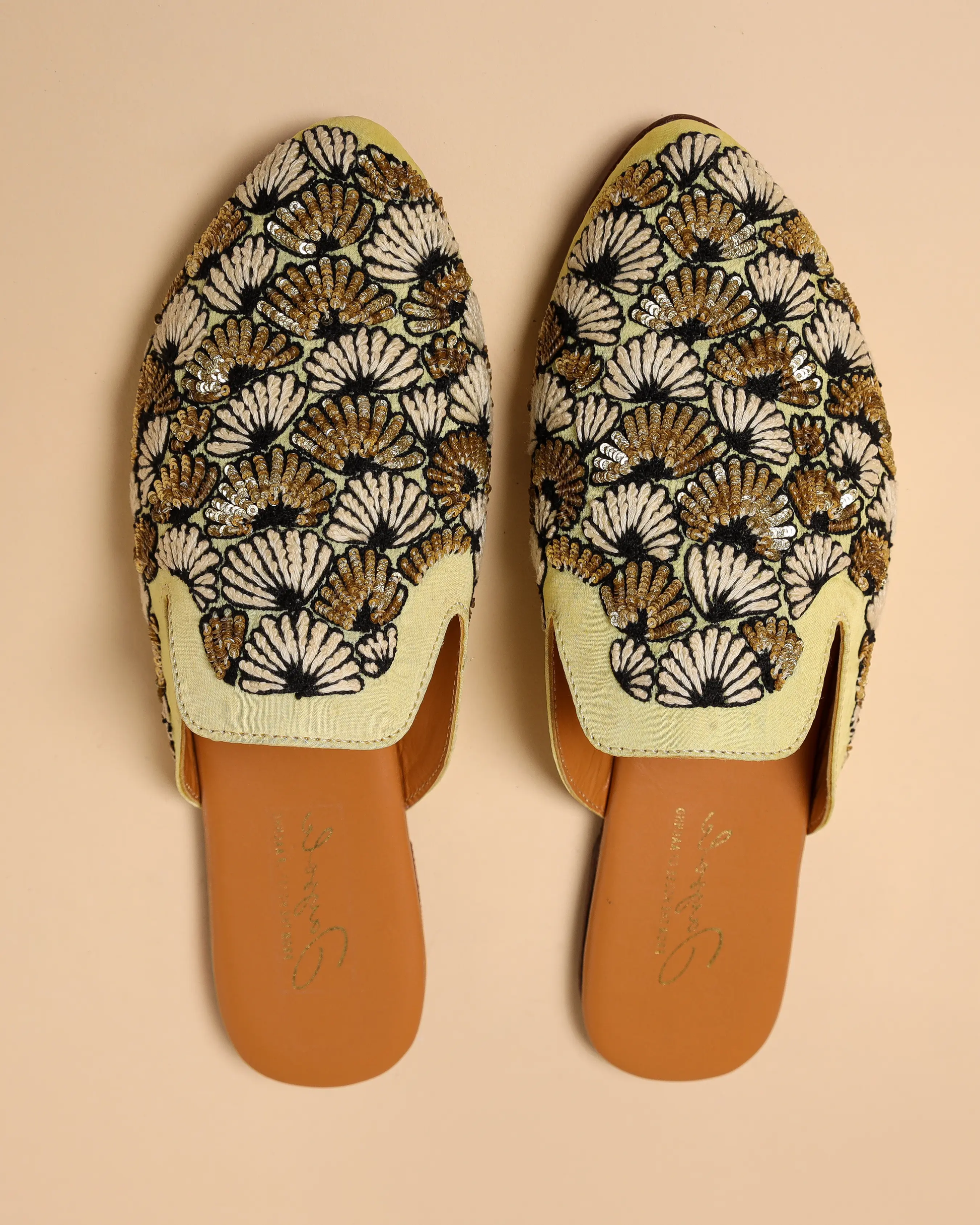 Antique Gold Handcrafted Mules My Store