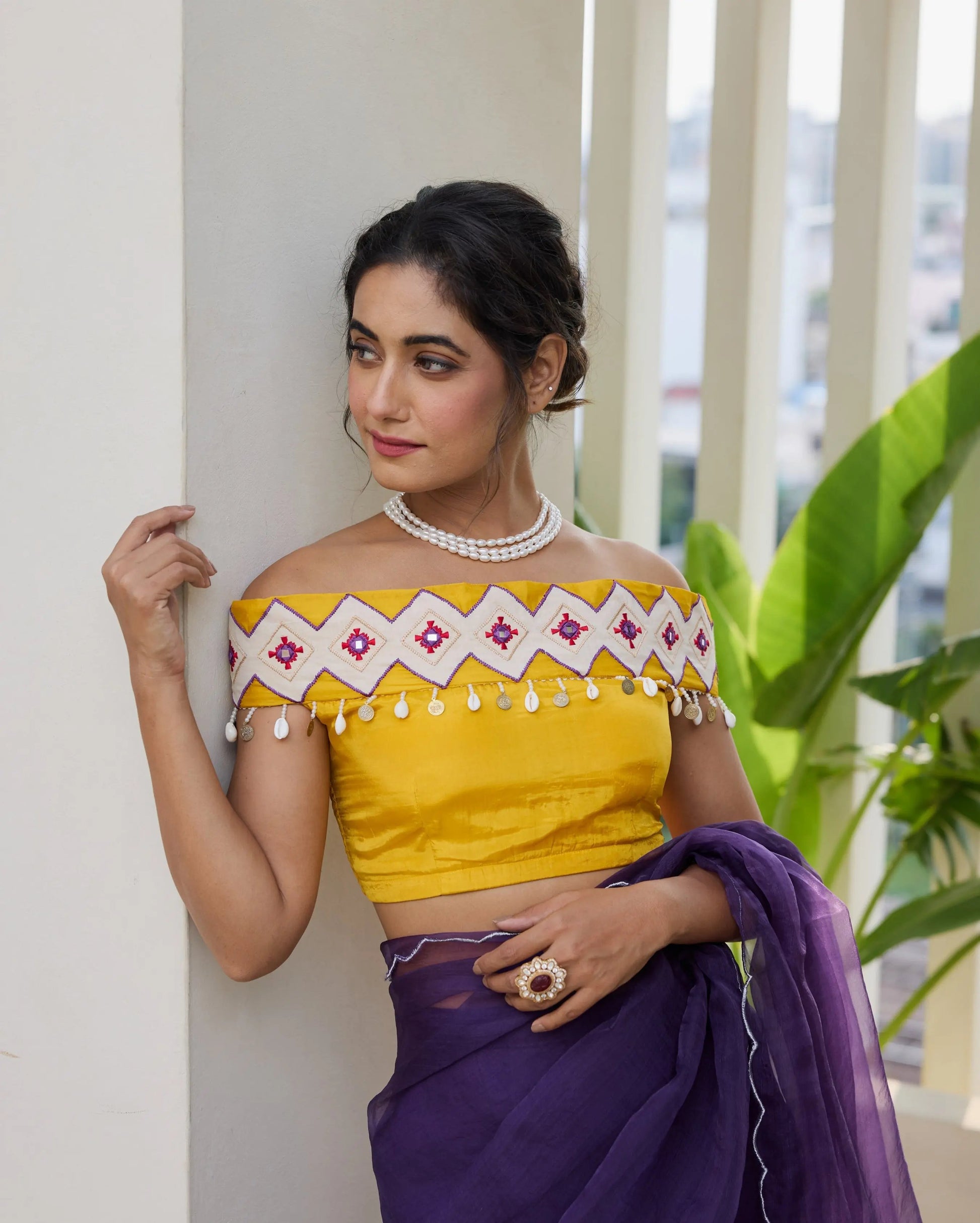 Gypsy Wave Mustard Silk Embroidered Blouse My Store