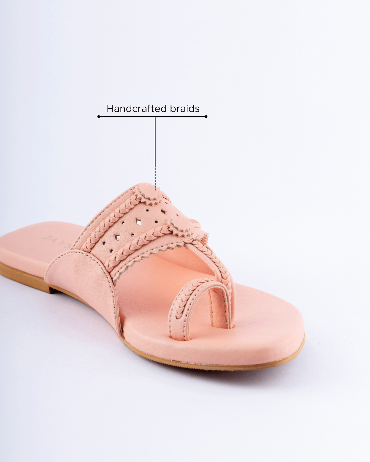 Salmon Peach Solid Kolha Flats My Store
