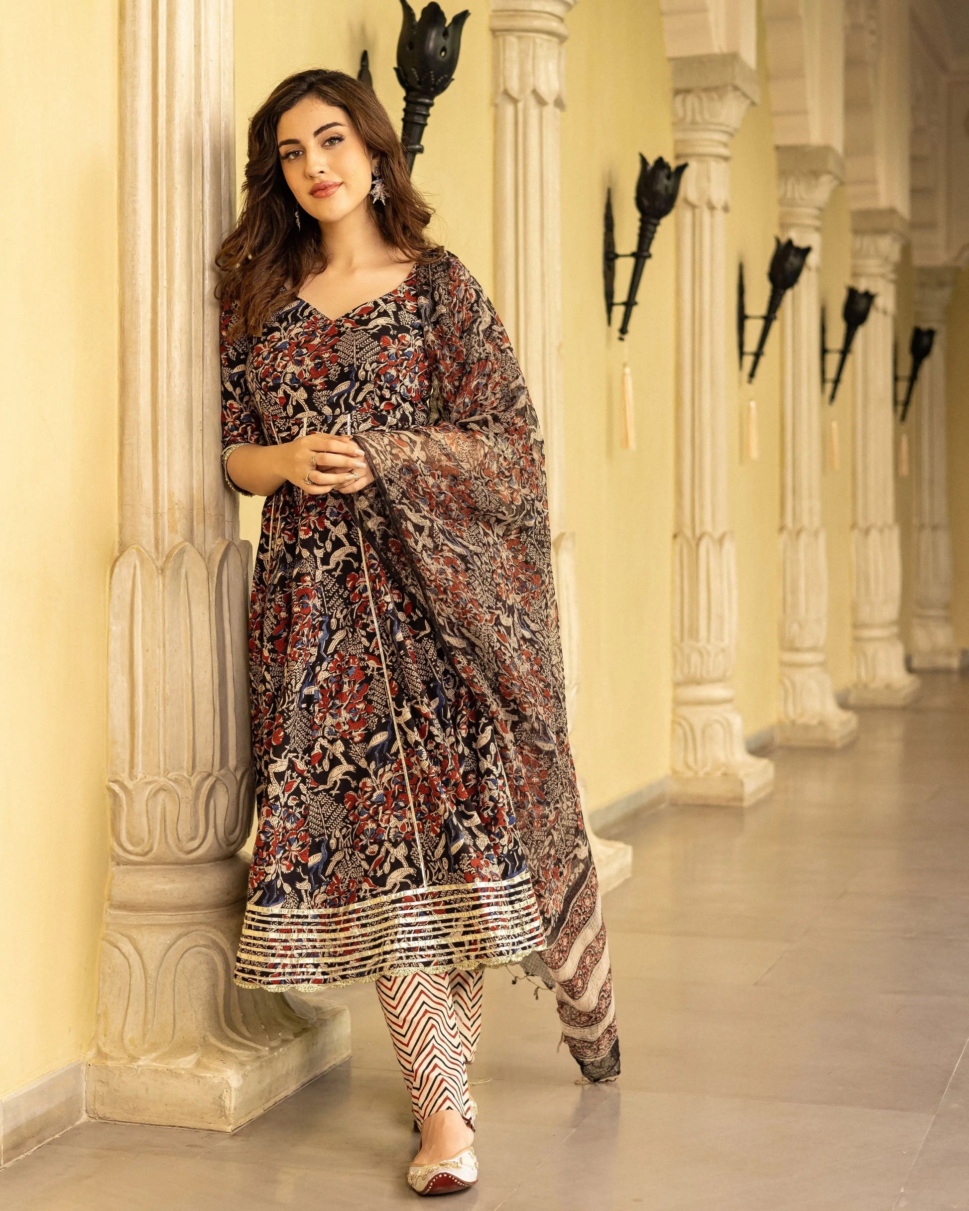 Bhoomi Handblock Gotapatti Suit Set My Store