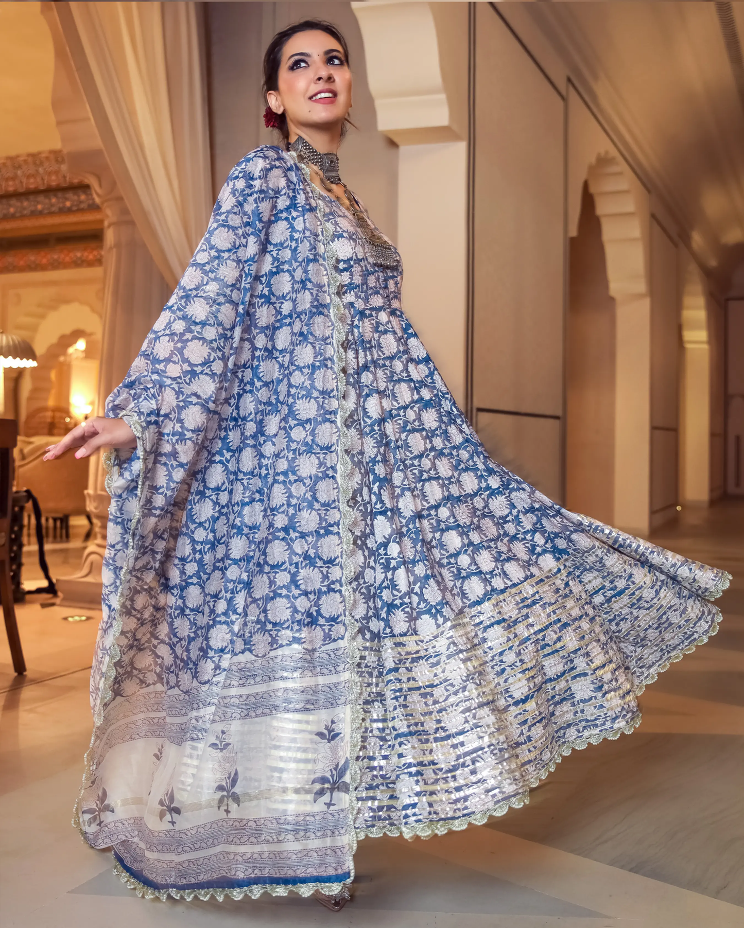 Tropical Sugar Handblock Gota Suit Set My Store