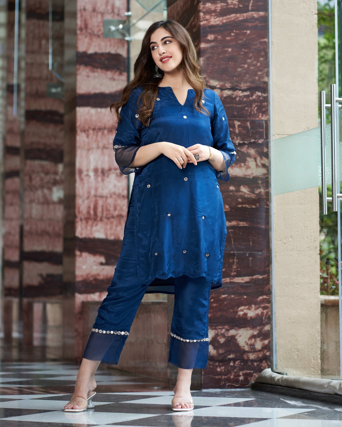 Shilp Blue Embroidered Silk Kurta Set Quick Cart