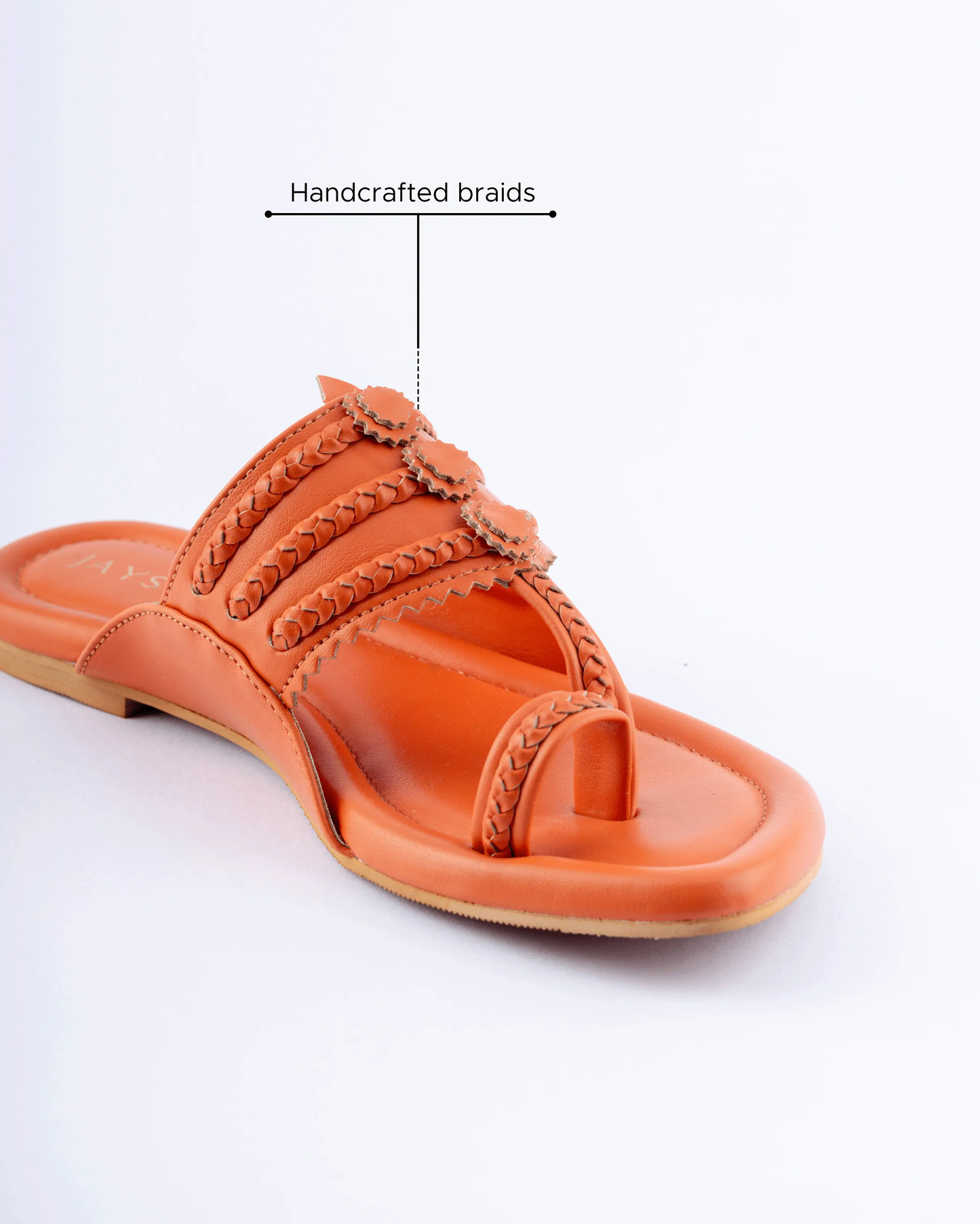 Marmalade Orange Solid Kolha Flats My Store