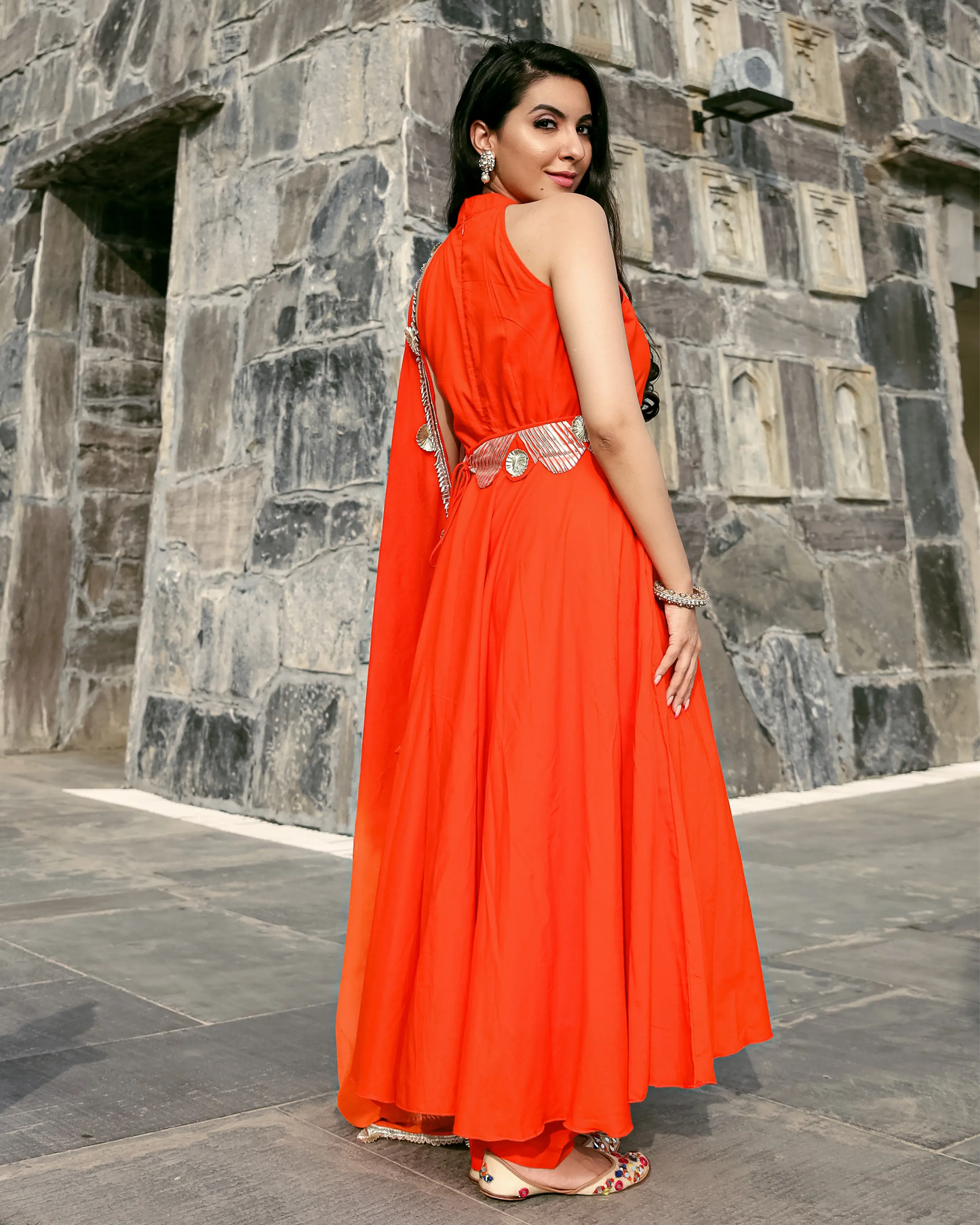 Orange Muse Leheriya Gota Suit Set My Store