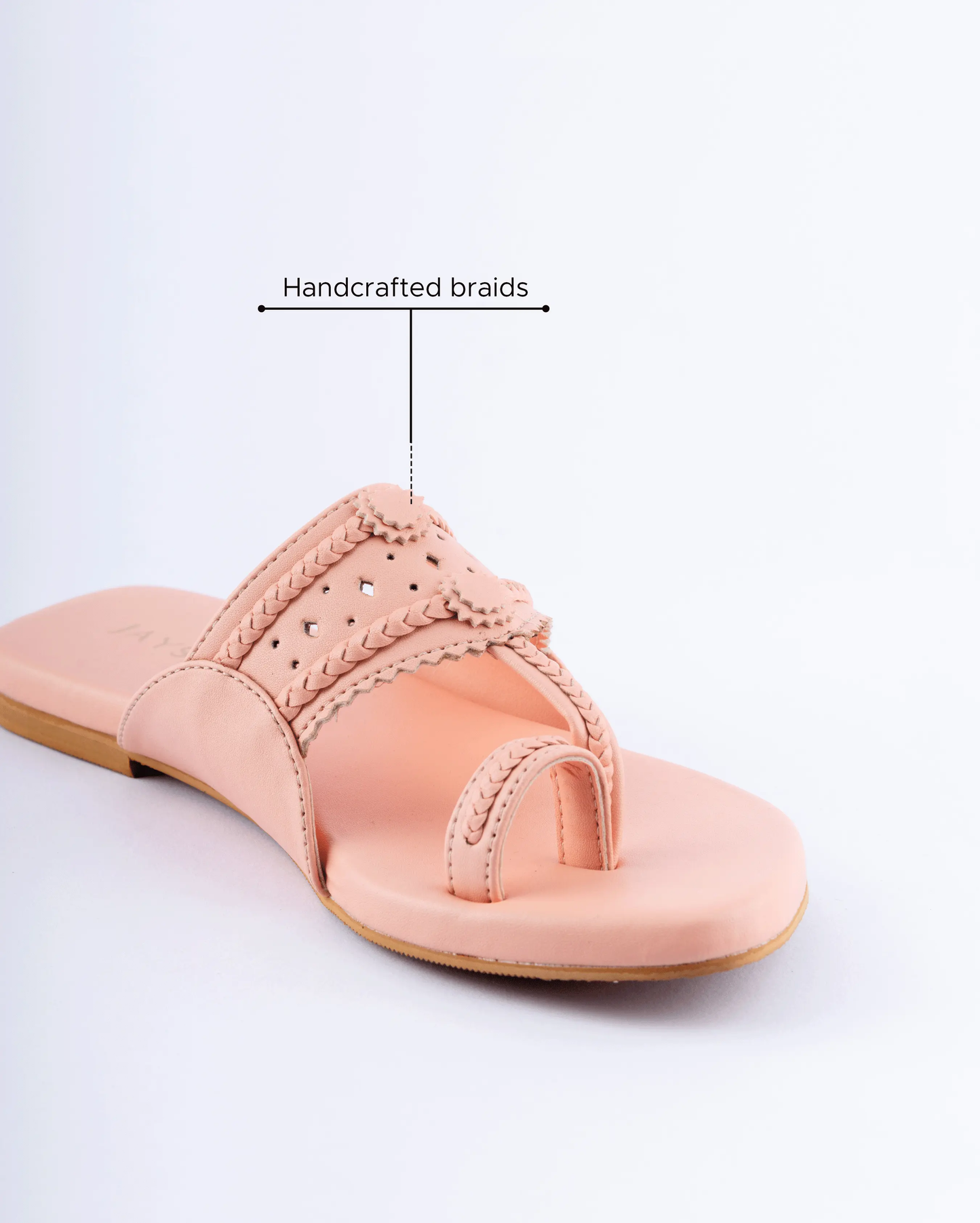 Salmon Peach Solid Kolha Flats My Store