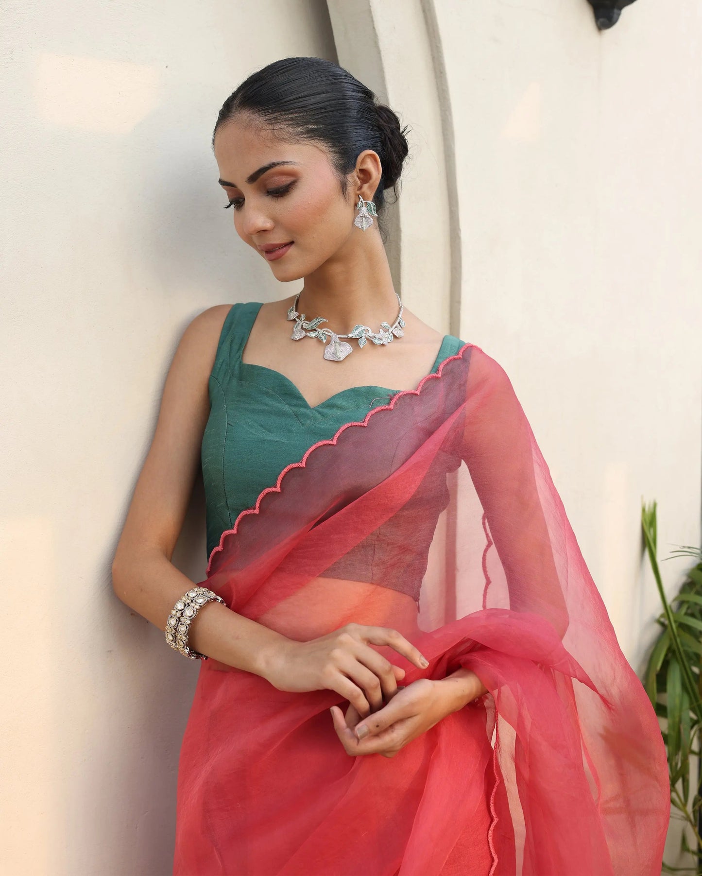 Shivani Green Silk Blouse My Store