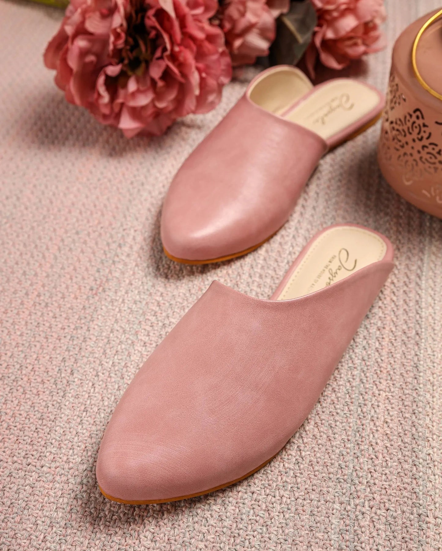 Cradle Pink Leather Mules My Store