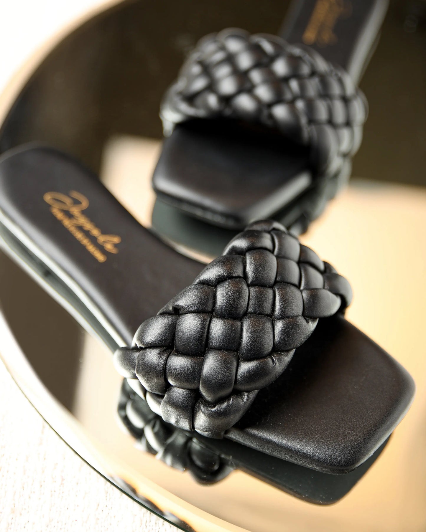 Mallard Black Braided Slides My Store