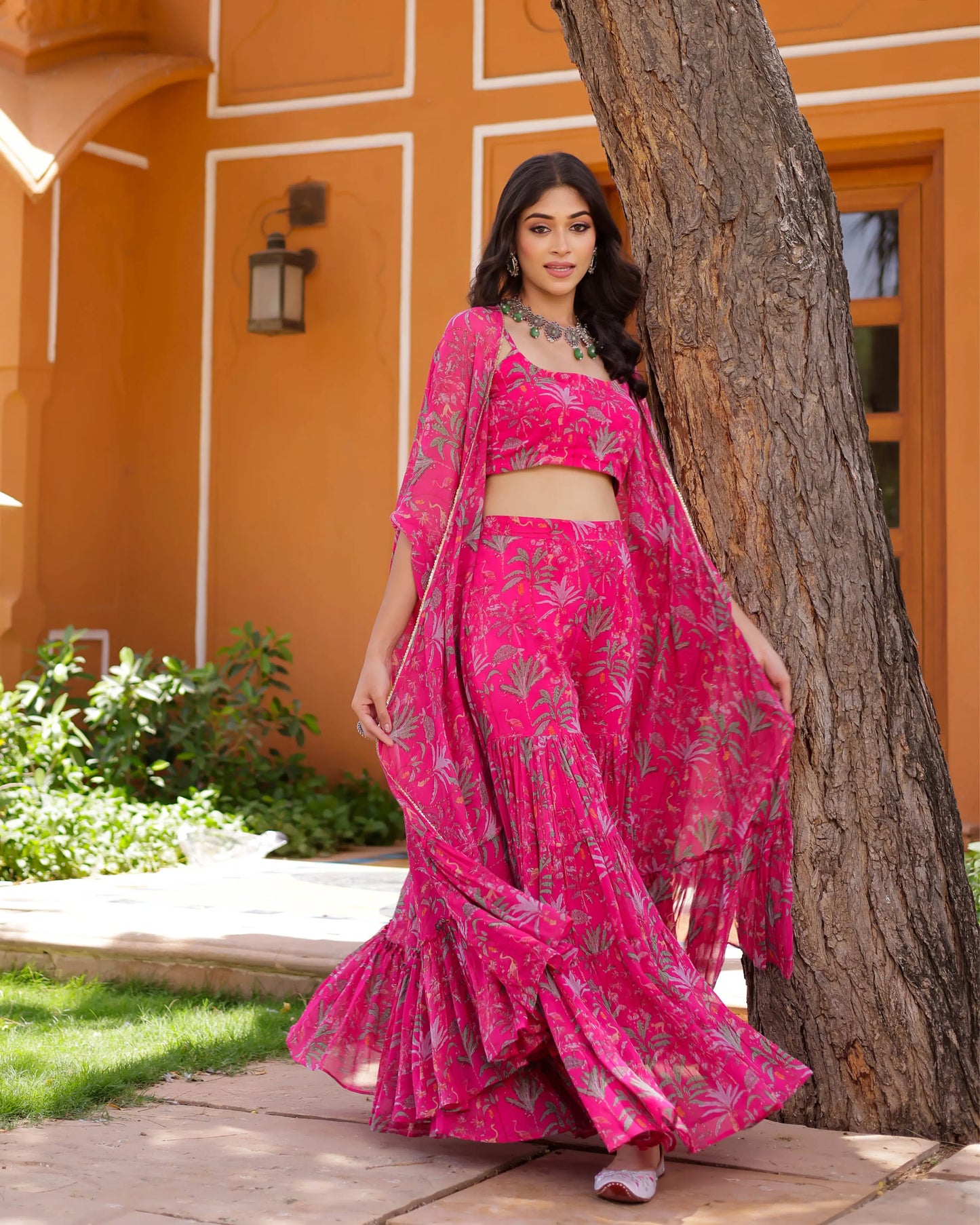 Preet Georgette Cape Sharara Set My Store