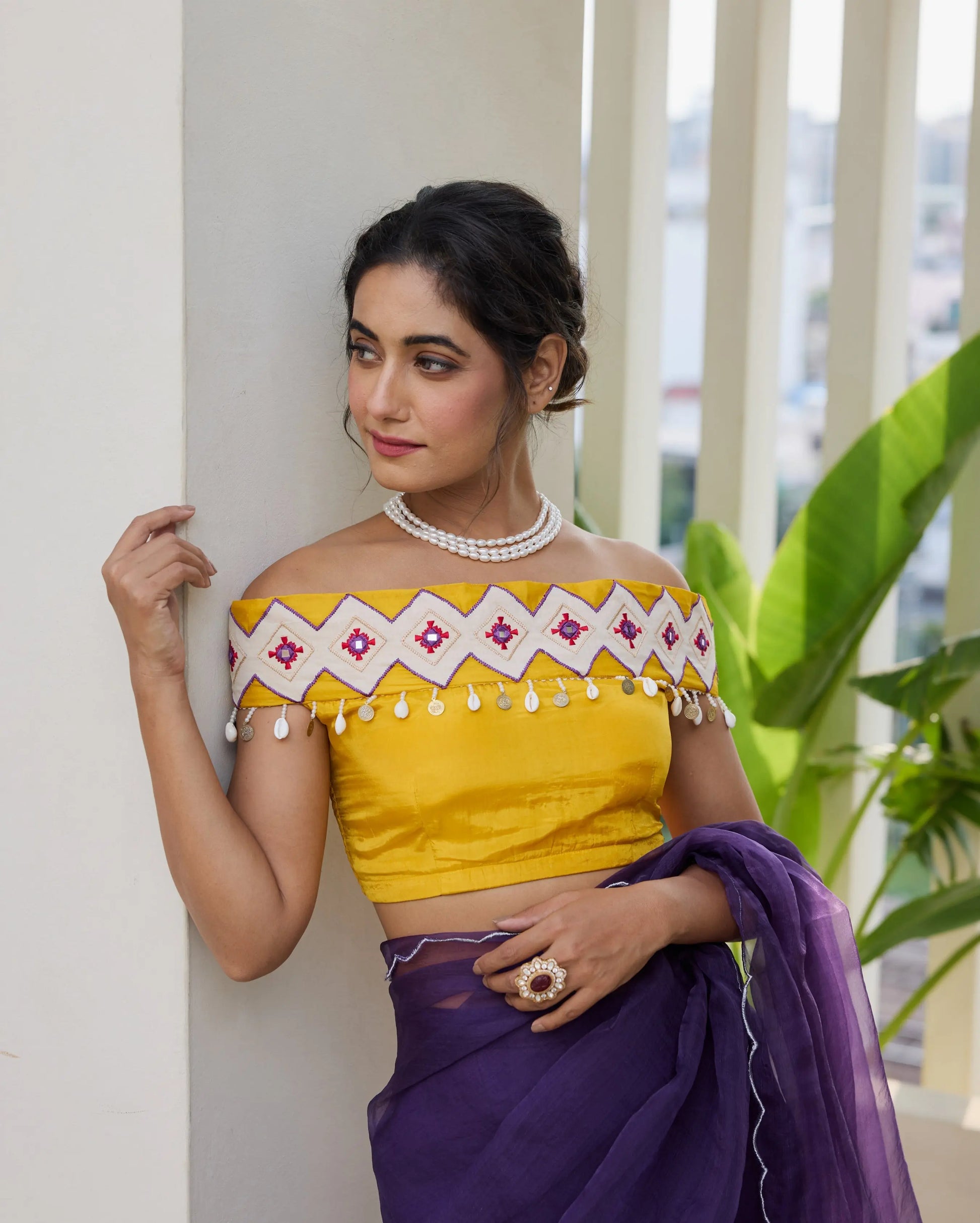 Gypsy Wave Mustard Silk Embroidered Blouse My Store