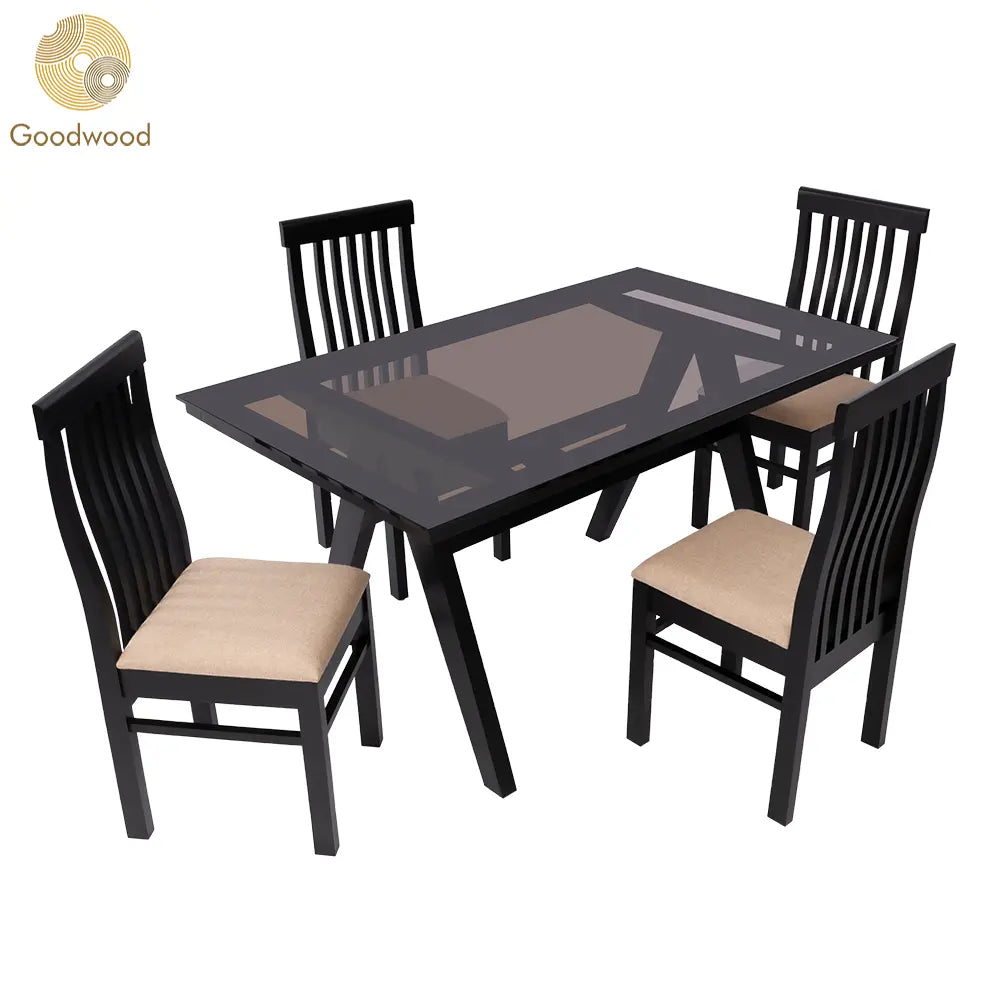 Goodwood Silcy 1+4 TW 4 Seater Dining Table Set My Store