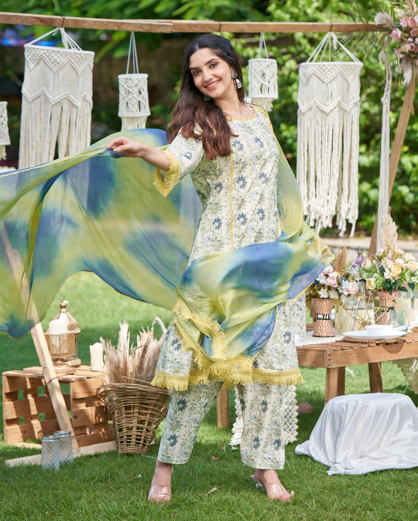 Dityaa Mint Printed Cotton Suit Set My Store