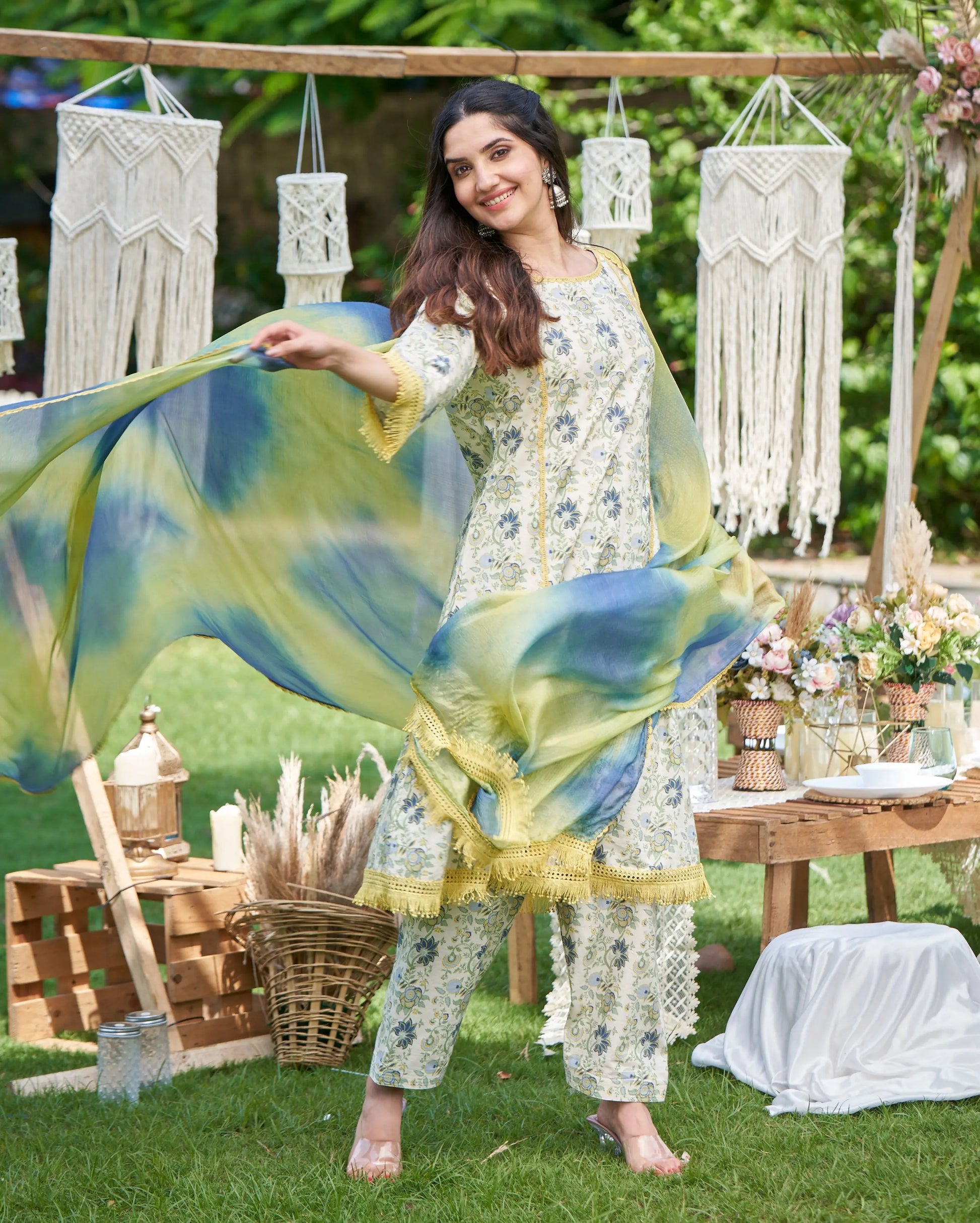 Dityaa Mint Printed Cotton Suit Set My Store