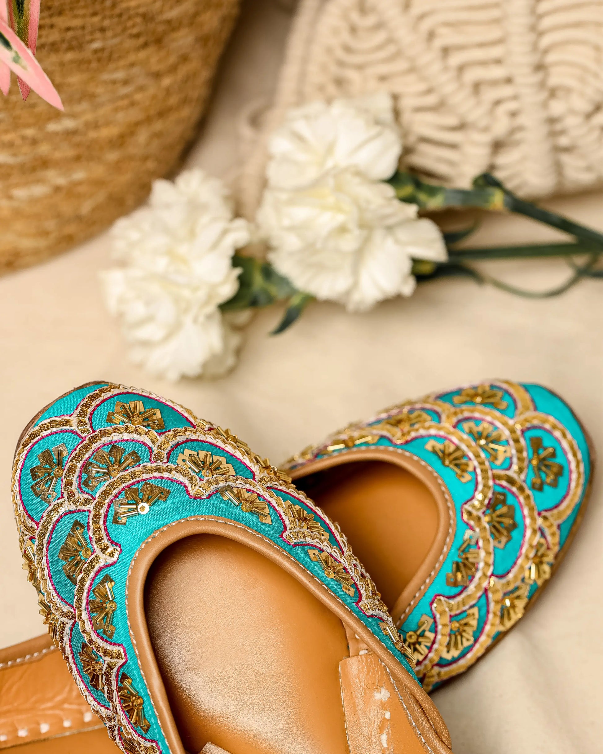 Cadet Blue Handcrafted Jutti My Store