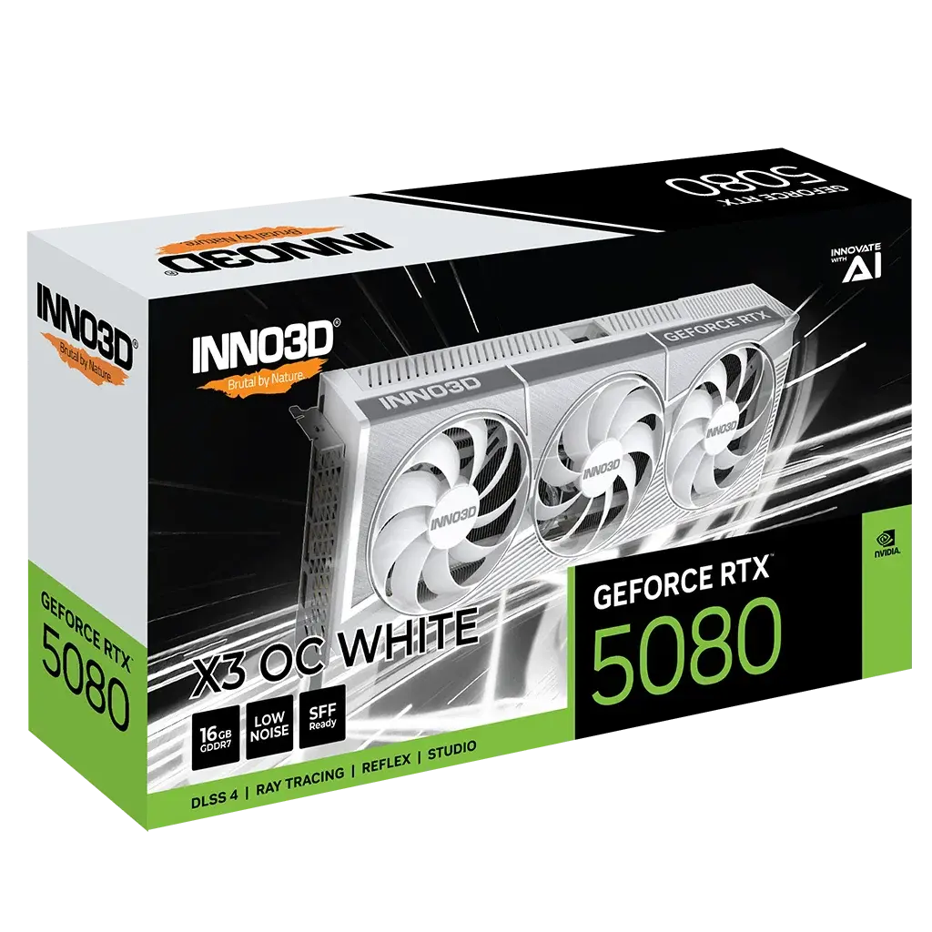 INNO3D GeForce RTX 5080 X3 OC WHITE GDDR7 Triple Fan Graphics Card