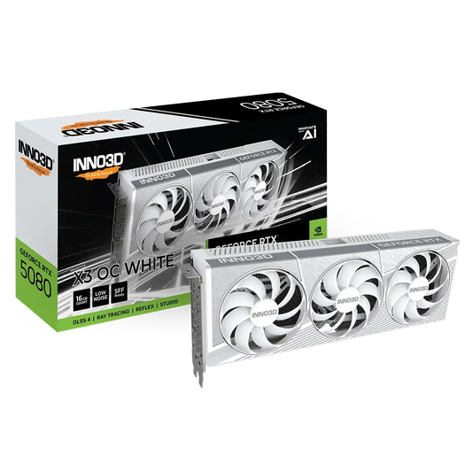 INNO3D GeForce RTX 5080 X3 OC WHITE GDDR7 Triple Fan Graphics Card