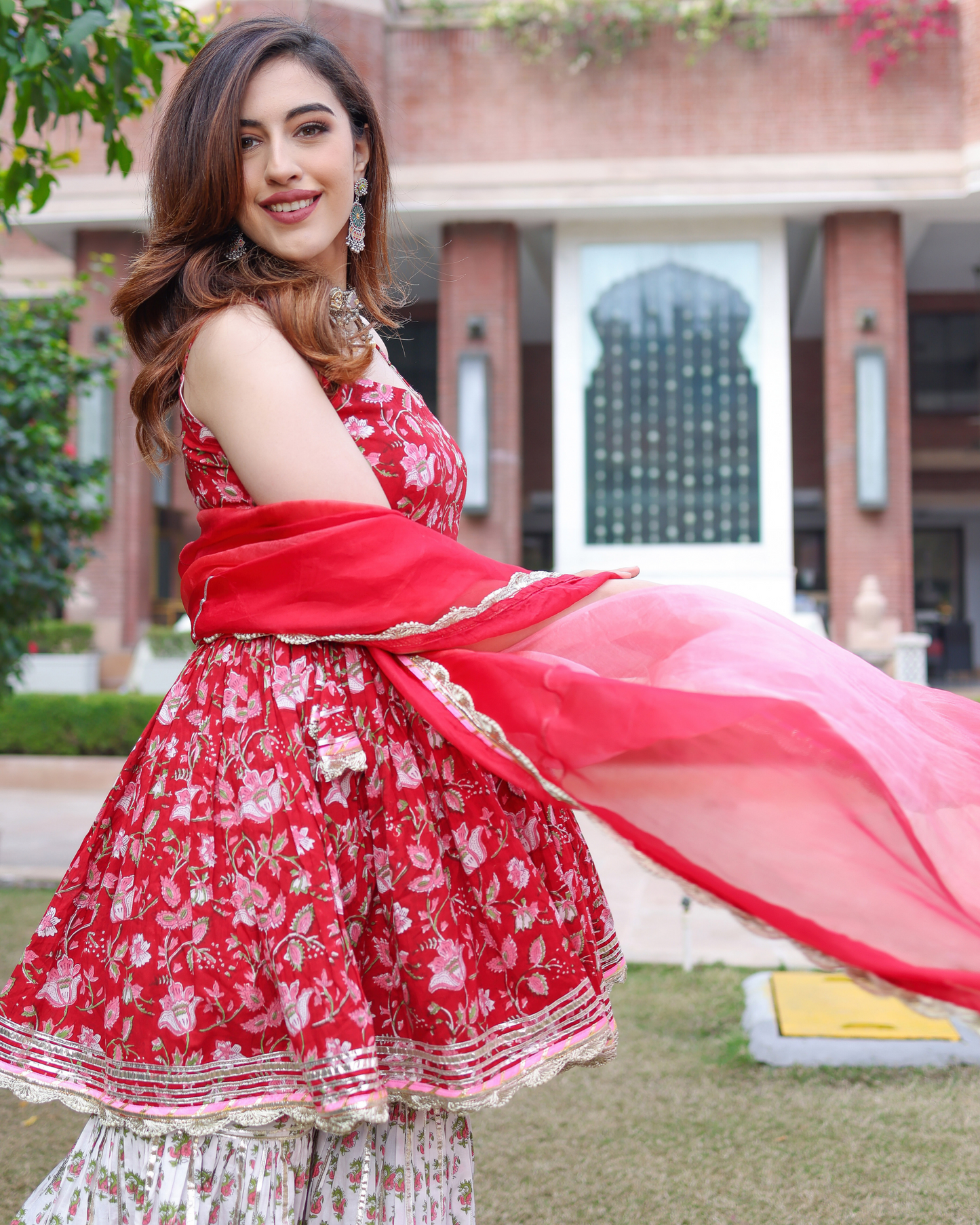 Crabapple Handblock Sharara Set My Store