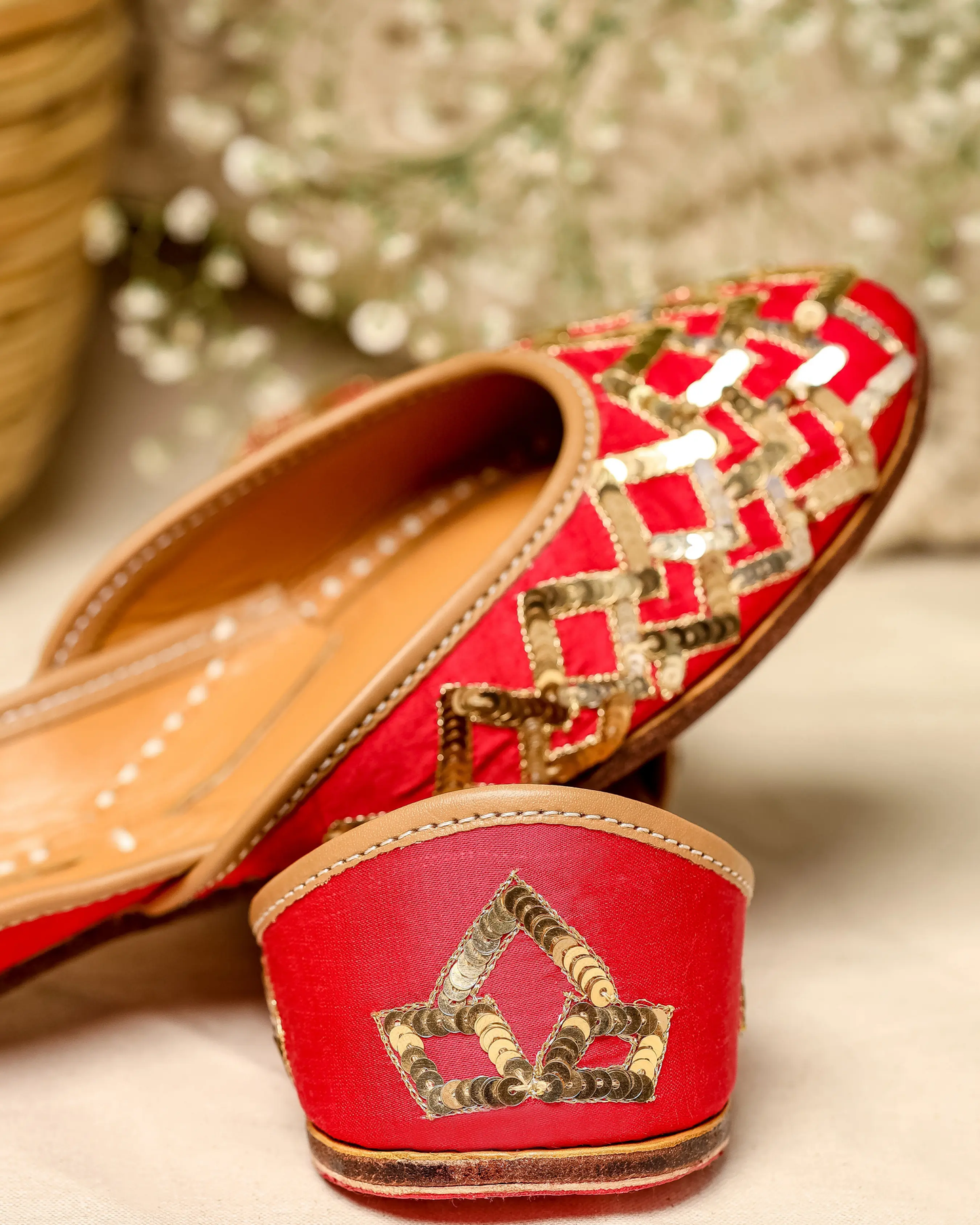 Red Mahogany Handcrafted Jutti My Store