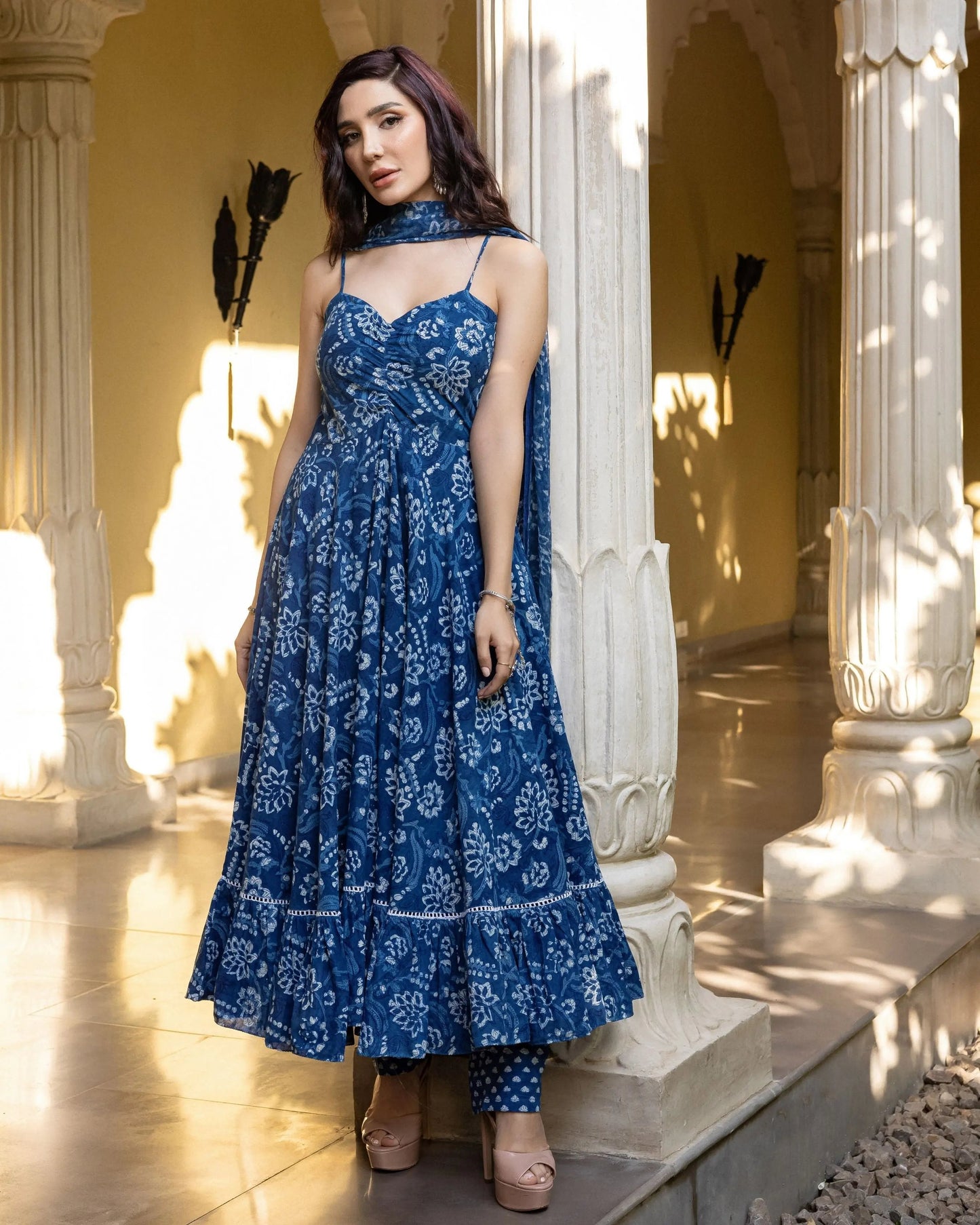 Hyena Handblock Tiered Suit Set My Store