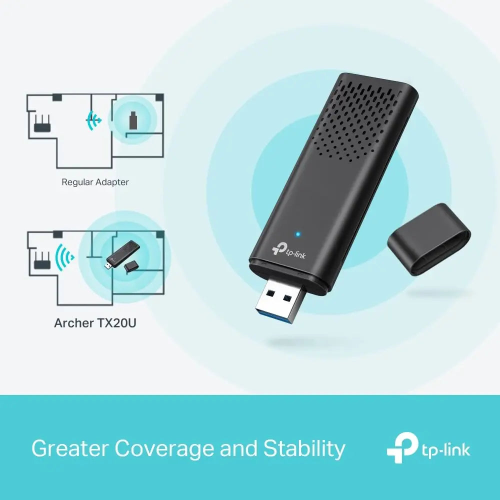 Tp-Link Archer TX20U Ax1800 Dual Band Wifi 6 Wireless USB Adapter