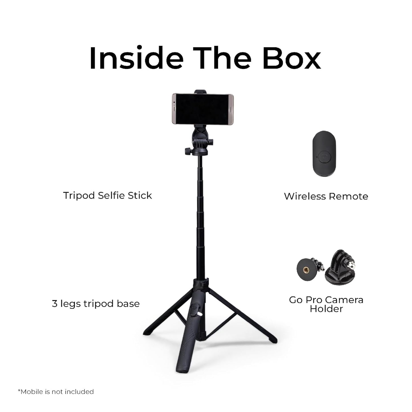 Digitek DTR-525 SS Portable Long Tripod Selfie Stick with 3 Legs Tripod