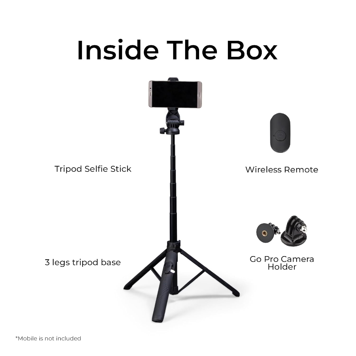 Digitek DTR-525 SS Portable Long Tripod Selfie Stick with 3 Legs Tripod