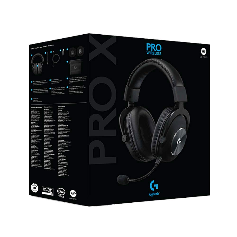 Logitech G Pro X Gaming Wired Over Ear Headphones with Mic Blue Voice Black
