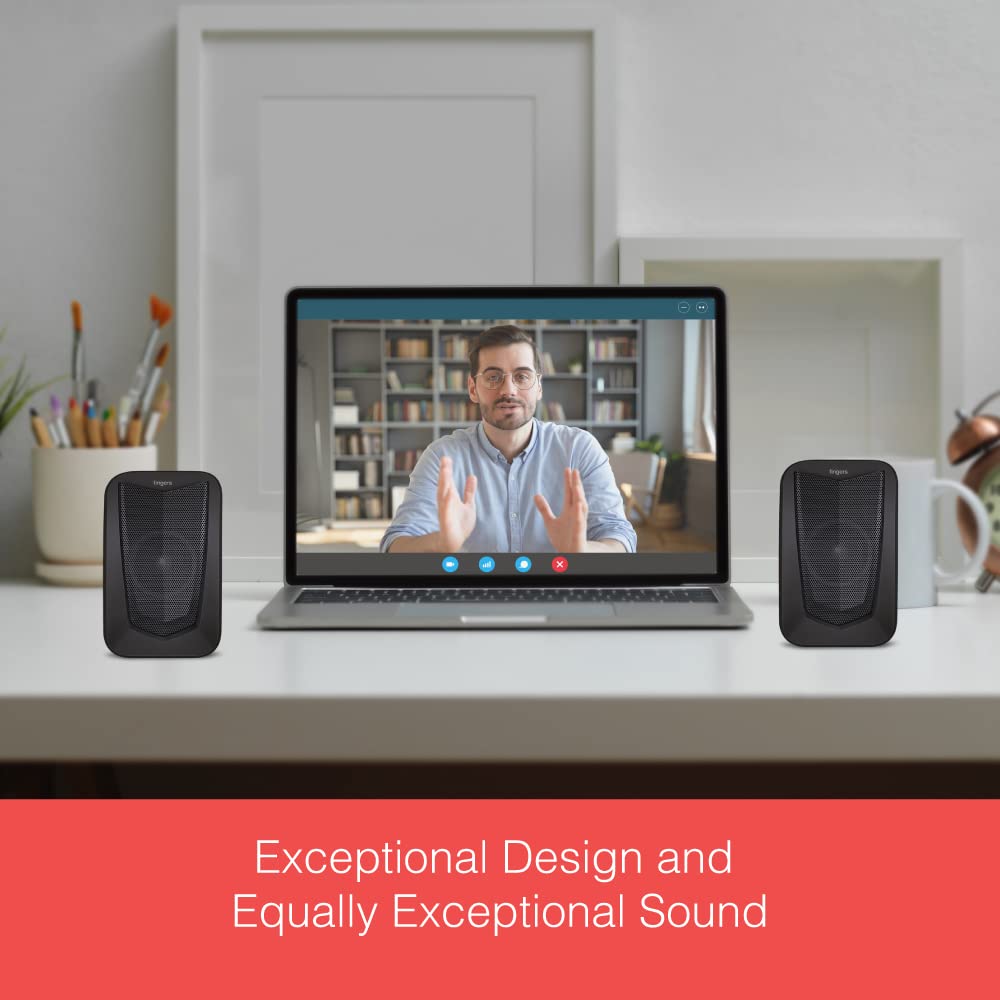 Fingers FunBeats Wired Speaker 6 W 2.0 Channel  Powerful Bass Black