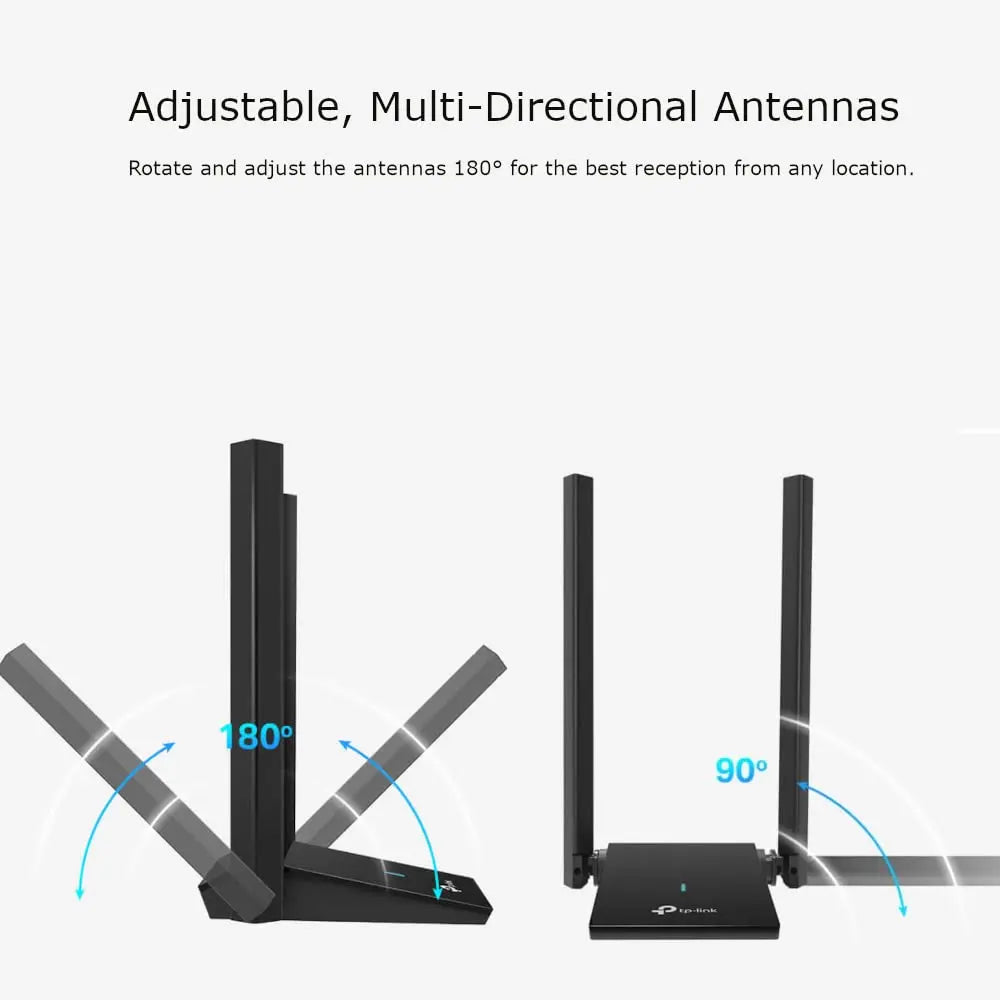 TP-Link AX1800 Archer TX20U Plus Dual Antennas High Gain Wireless USB Adapter - Black