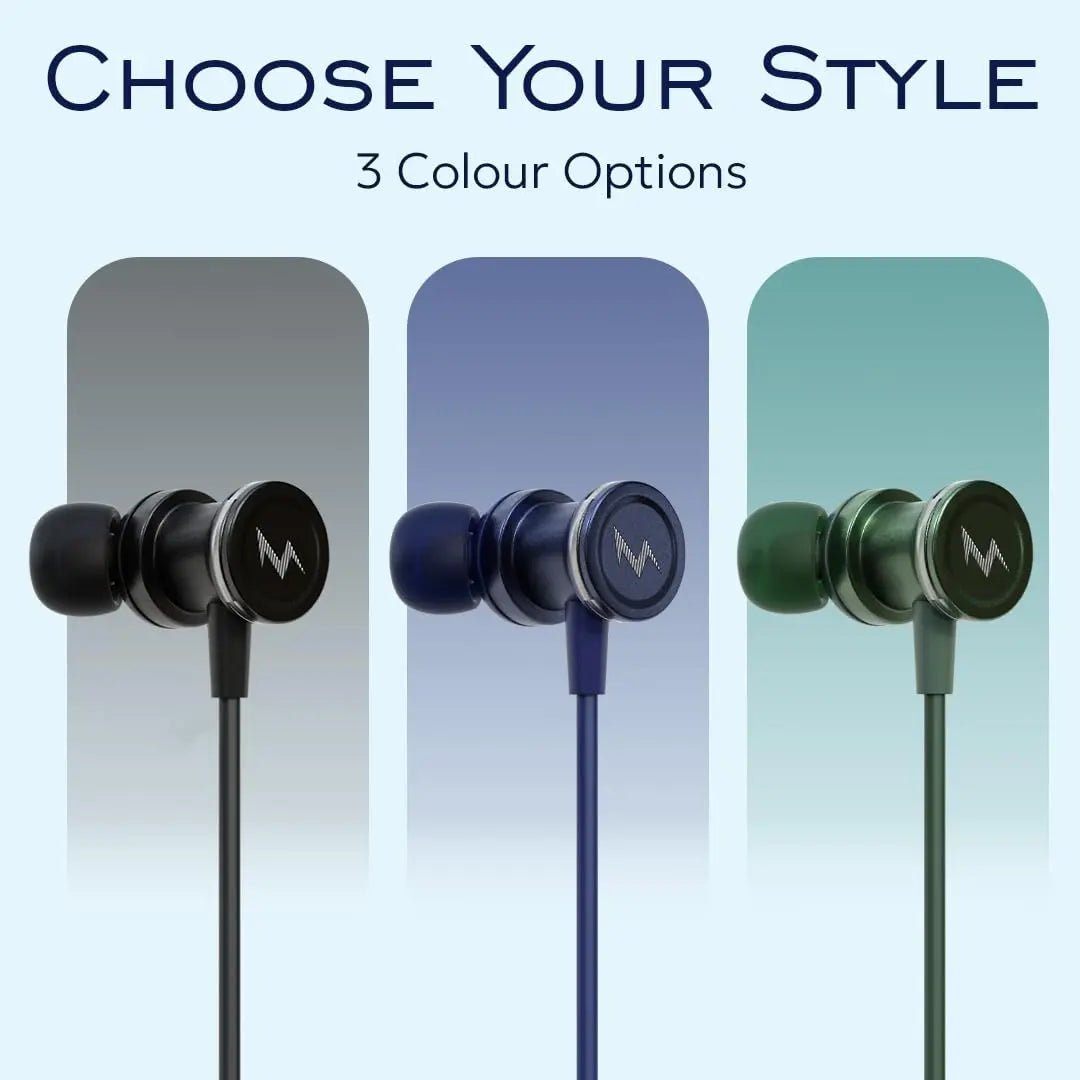 TEMPT Bounce X Neckband with 40 Hours of Playtime, Vibration Alert, Crystal Clear Sound, Fast Charging, 10MM Drivers, BT V5.2 Black