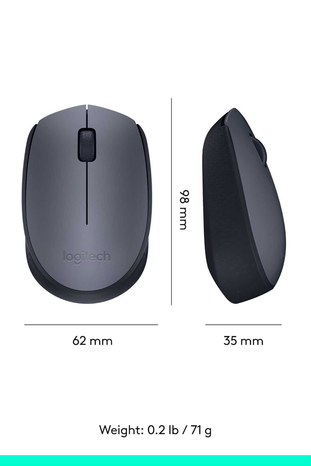 Logitech M170 Wireless Mouse - Grey