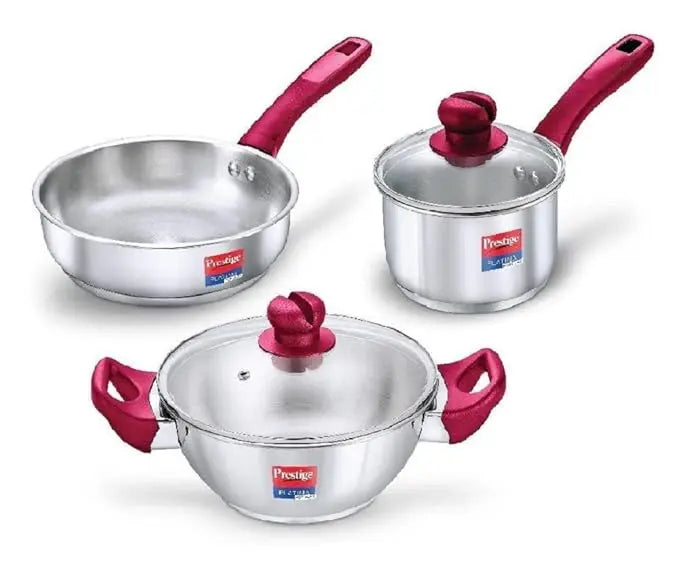 Prestige Platina Popular Stainless Steel 3PCS BYK Set Cookware My Store