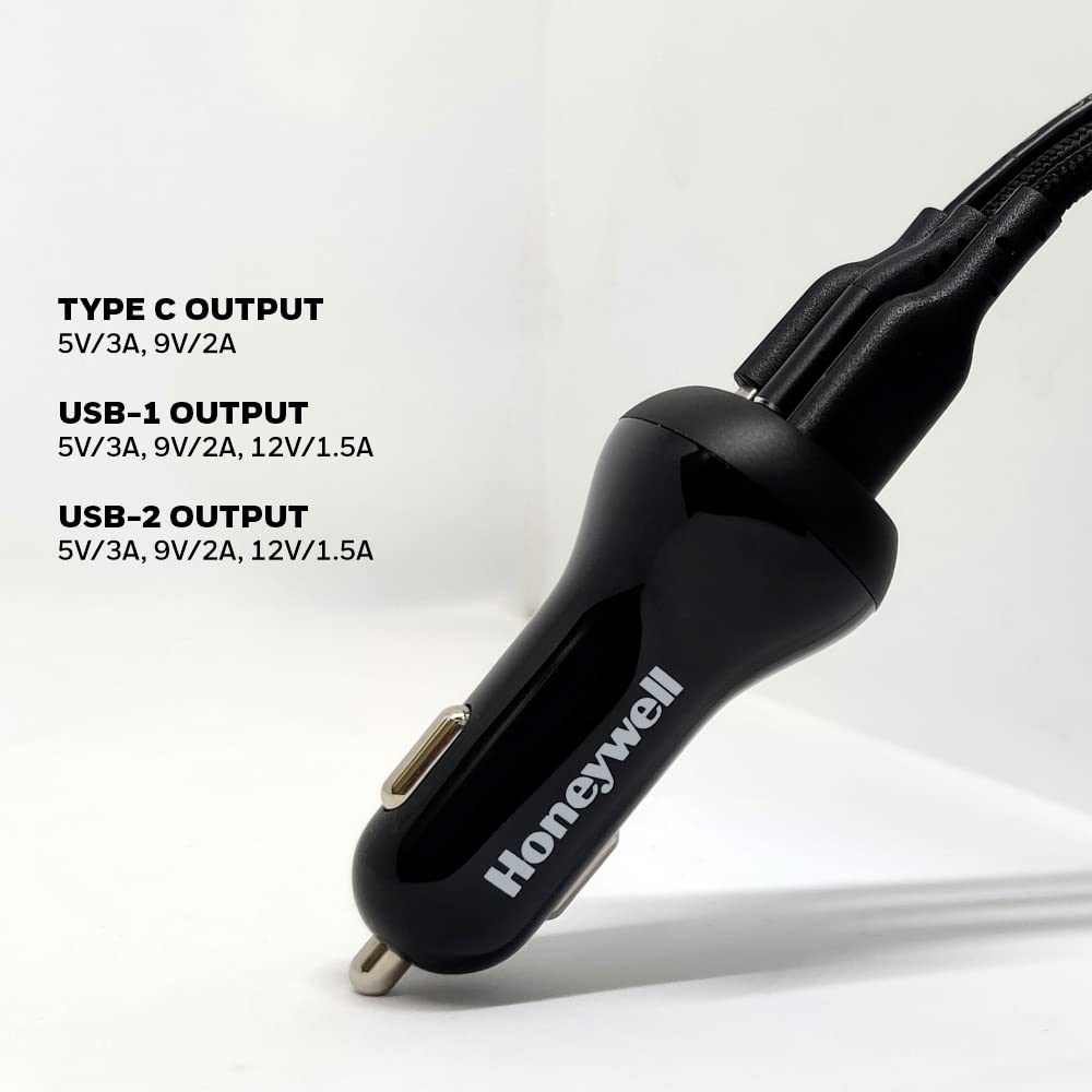 HONEYWELL MICRO CLA 36W PD CAR CHARGER WITH TYPE C CABLE