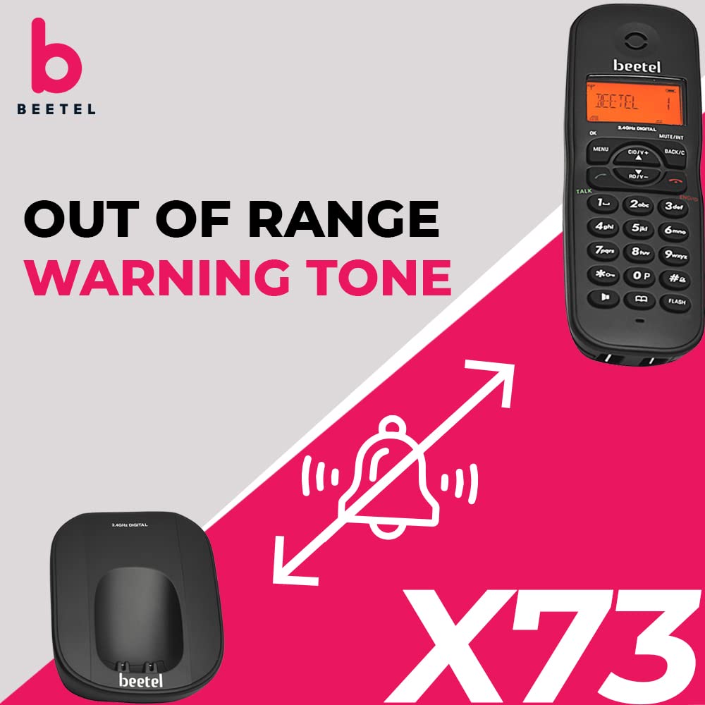 Beetel X-73 Cordless Landline Phone  Black
