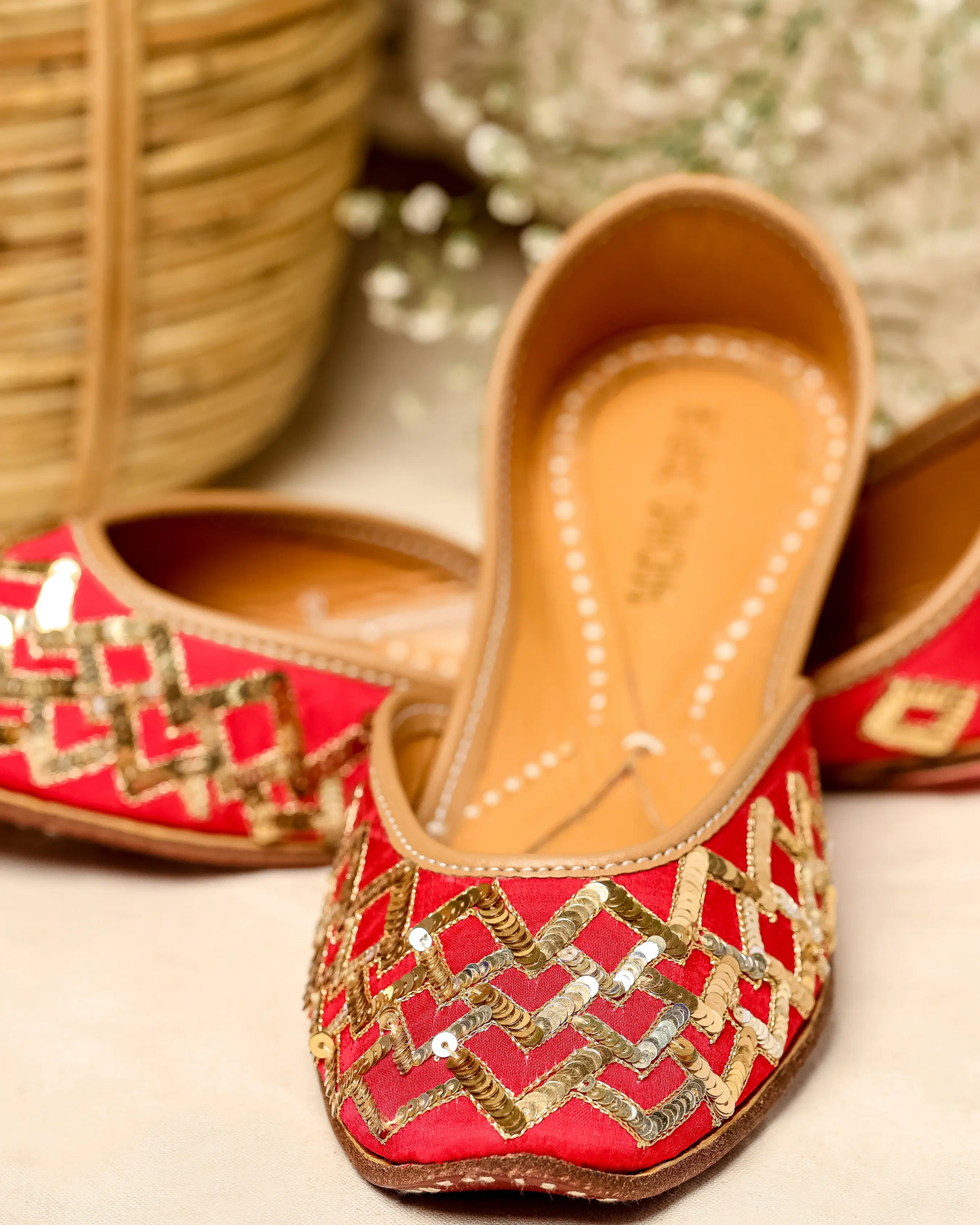 Red Mahogany Handcrafted Jutti My Store