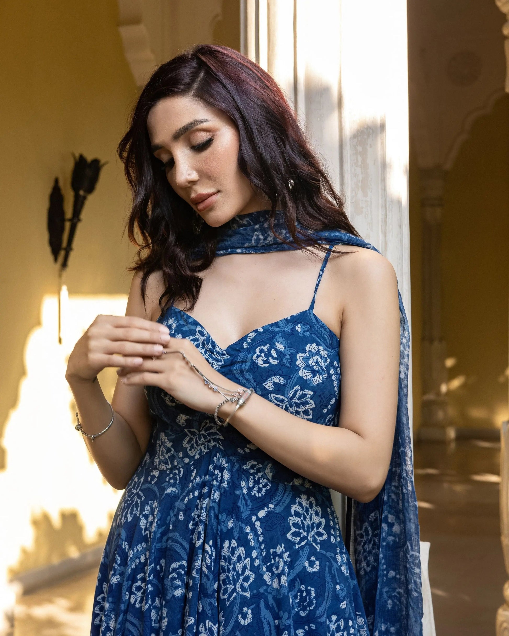 Hyena Handblock Tiered Suit Set My Store