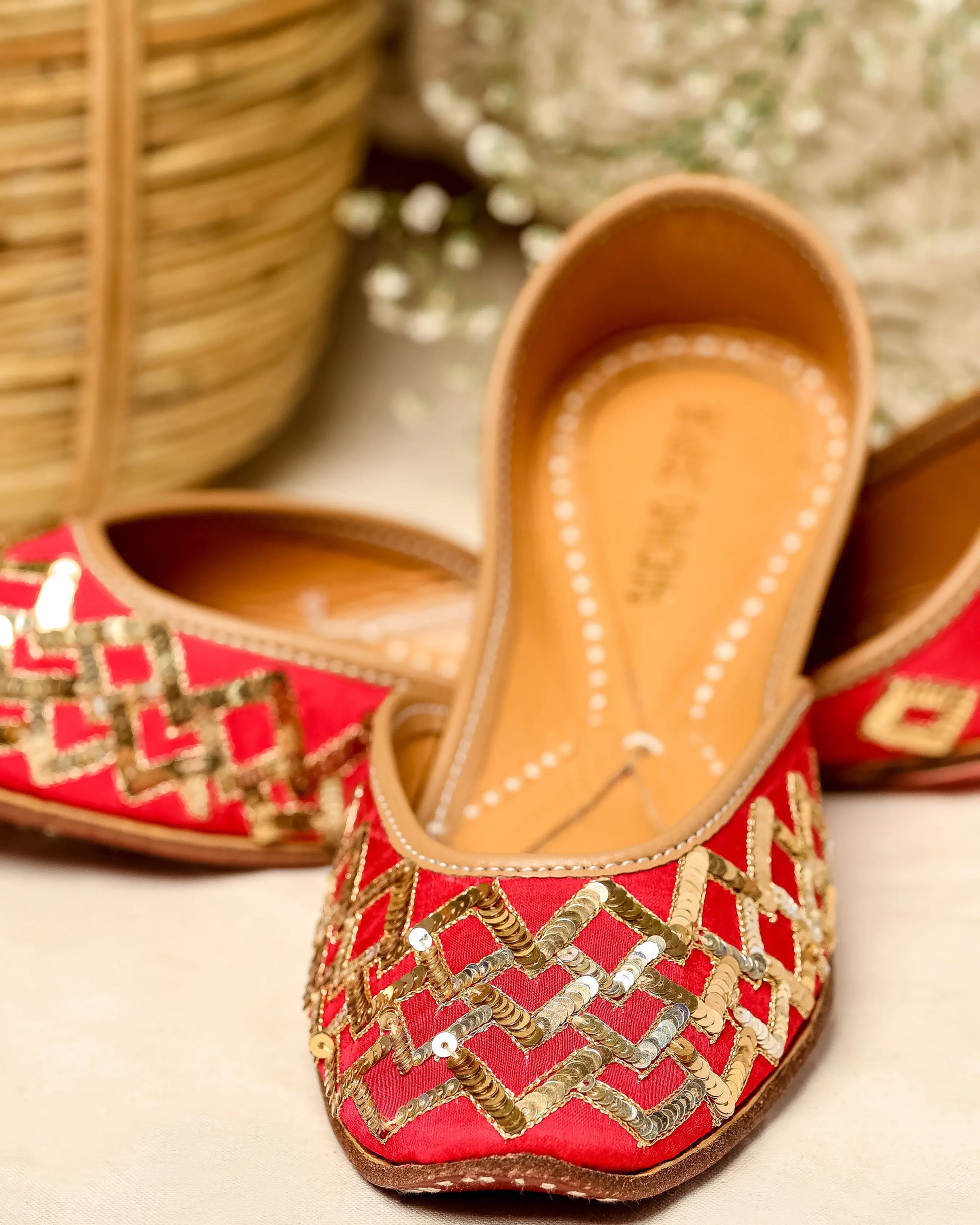 Red Mahogany Handcrafted Jutti My Store