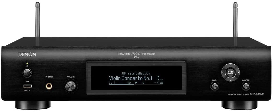 Denon DNP-800NE Network Audio Player with Built-in WiFi, Bluetooth and AirPlay 2 Connectivity + HEOS Technology  Exceptional Sound Quality  Compatible with Amazon Alexa, Black