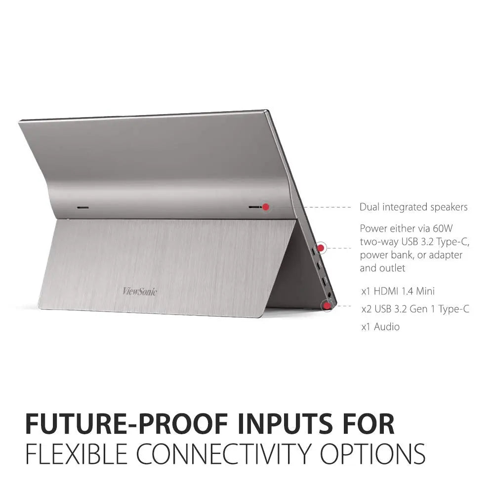 ViewSonic VG1655 16” 60Hz FHD USB Type-C IPS Panel Portable Business Monitor with Speakers My Store