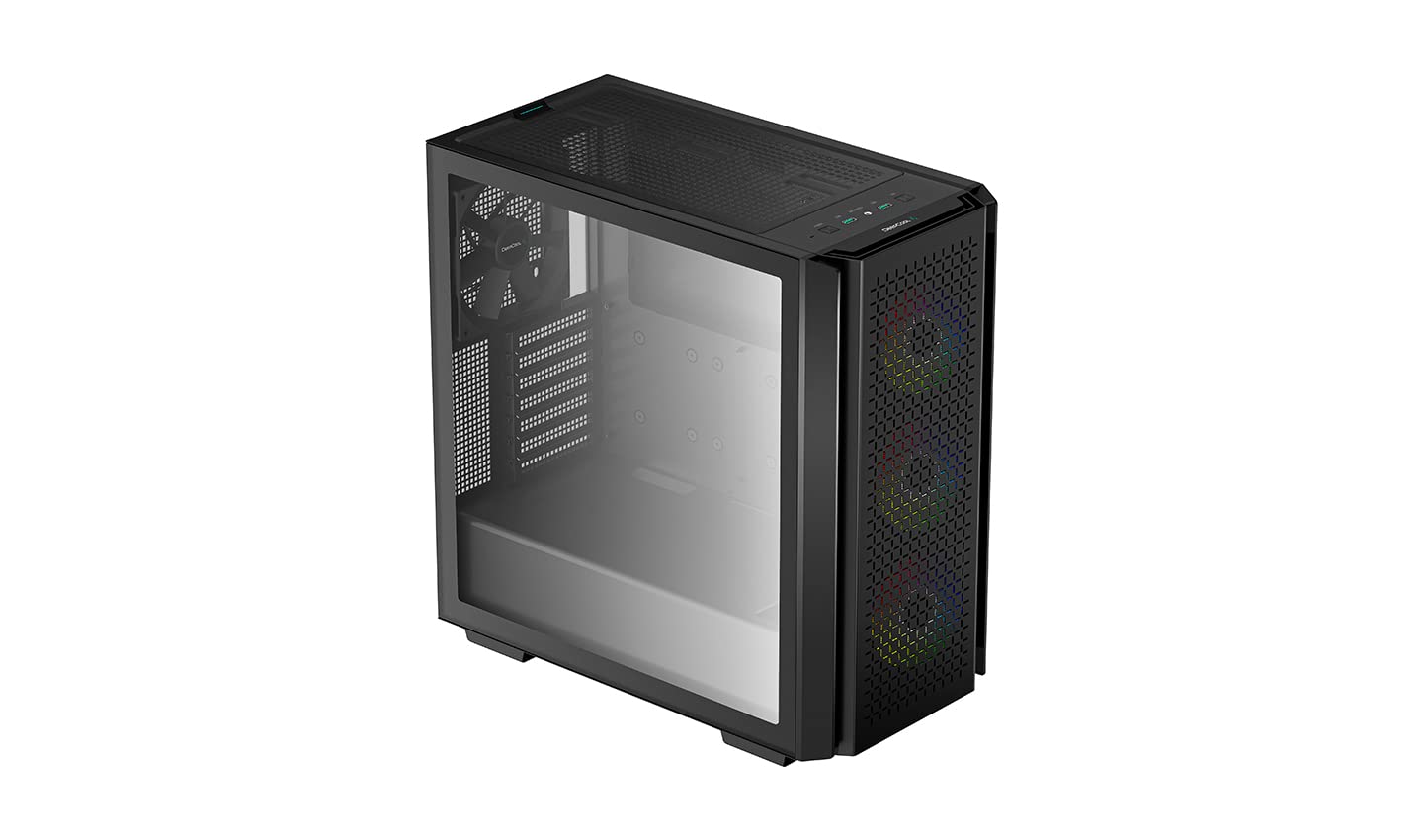 Deepcool CG560 Mid- Tower Computer Case - Black I Gaming Cabinet I Support Mini-ITX / Micro-ATX / ATX / E-ATX Motherboard I Pre-Installed Front: 3×120mm Rear: 1×140mm Fans