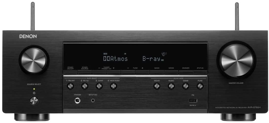 Denon AVR-S760H 7.2-Channel Home Theater AV Receiver 8K Video Ultra HD 4K/120