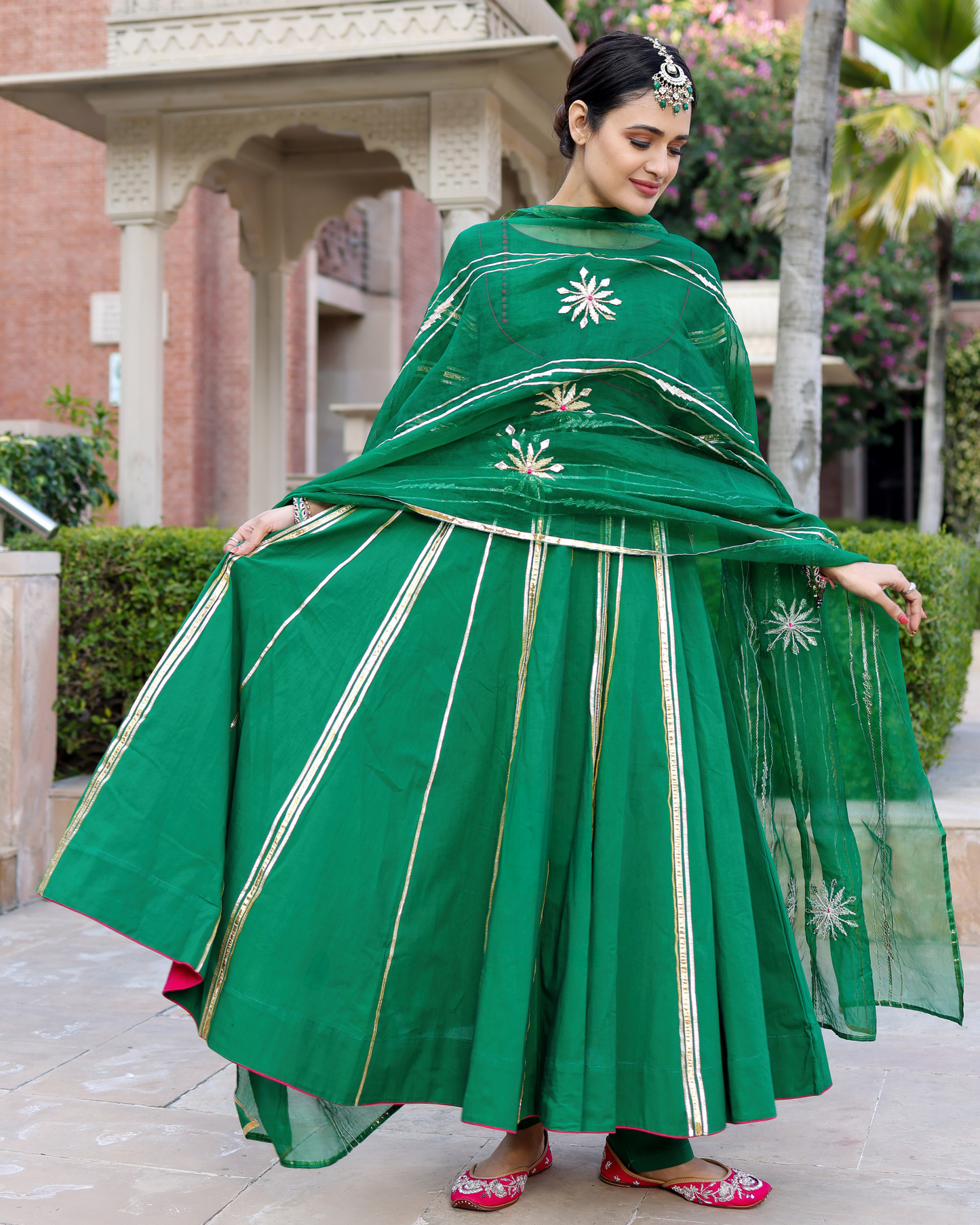 Golf Green Gotapatti Suit Set Quick Cart