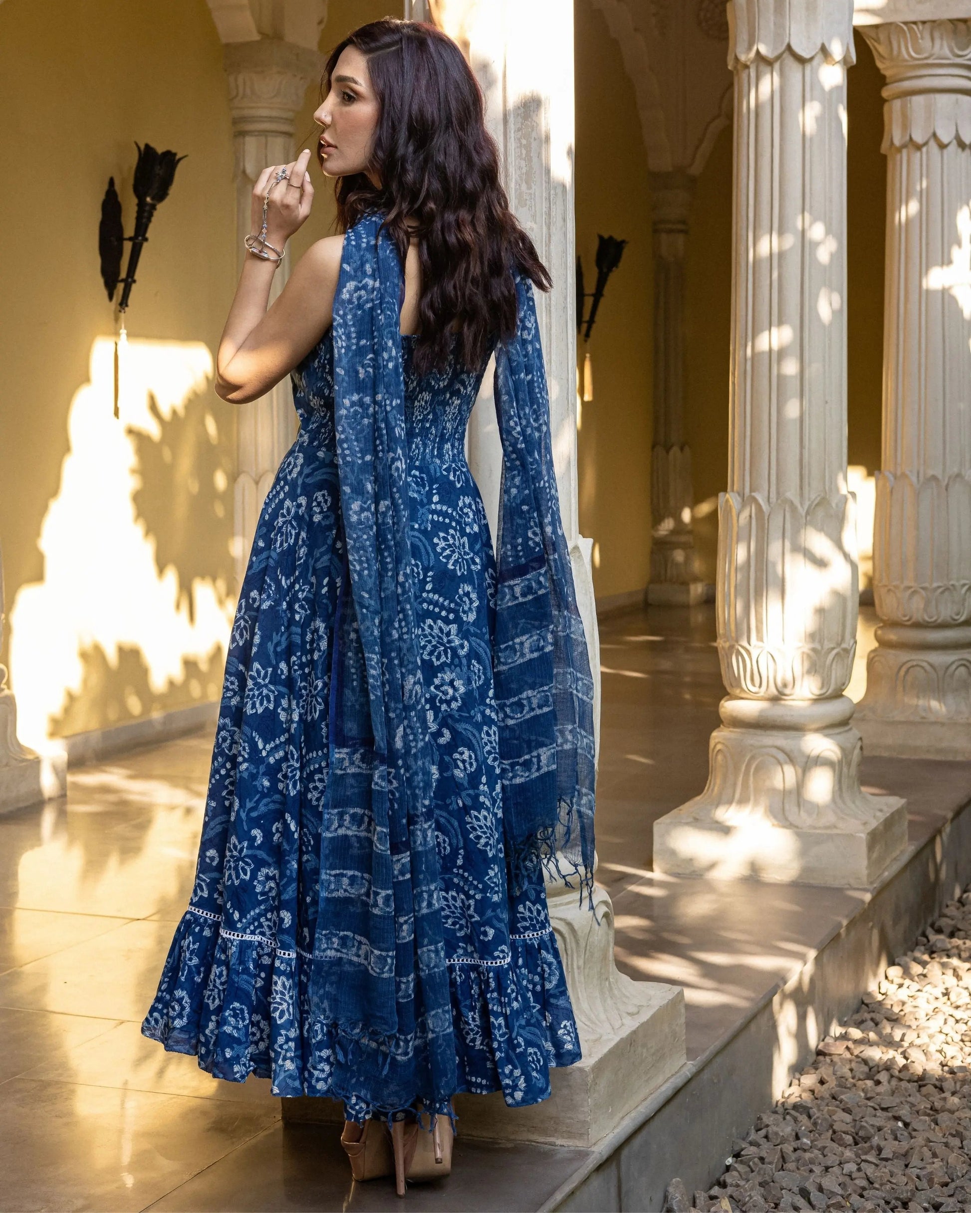 Hyena Handblock Tiered Suit Set My Store