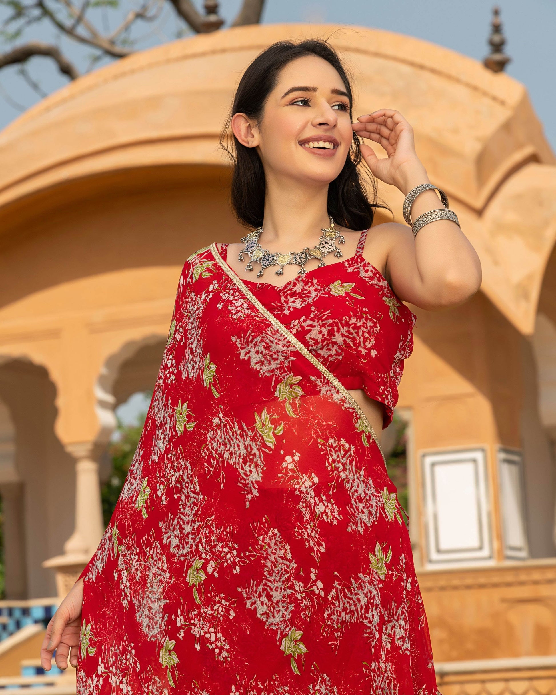 Frida Georgette Cape Sharara Set My Store