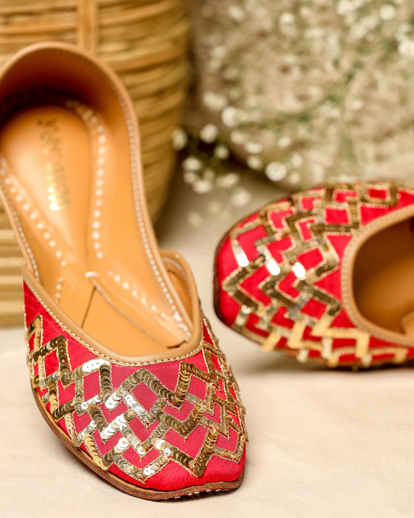 Red Mahogany Handcrafted Jutti My Store