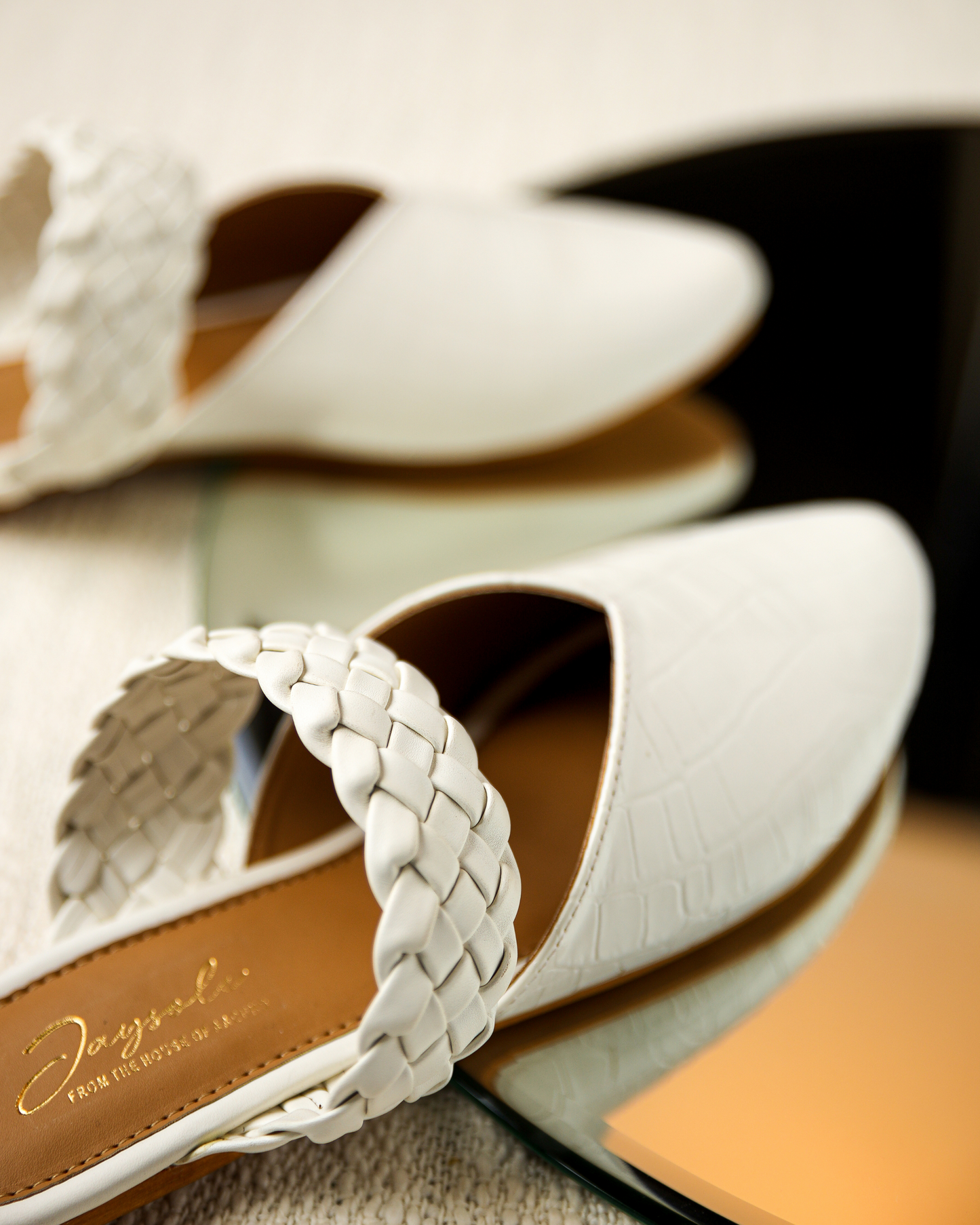 Bright White Braided Mules My Store