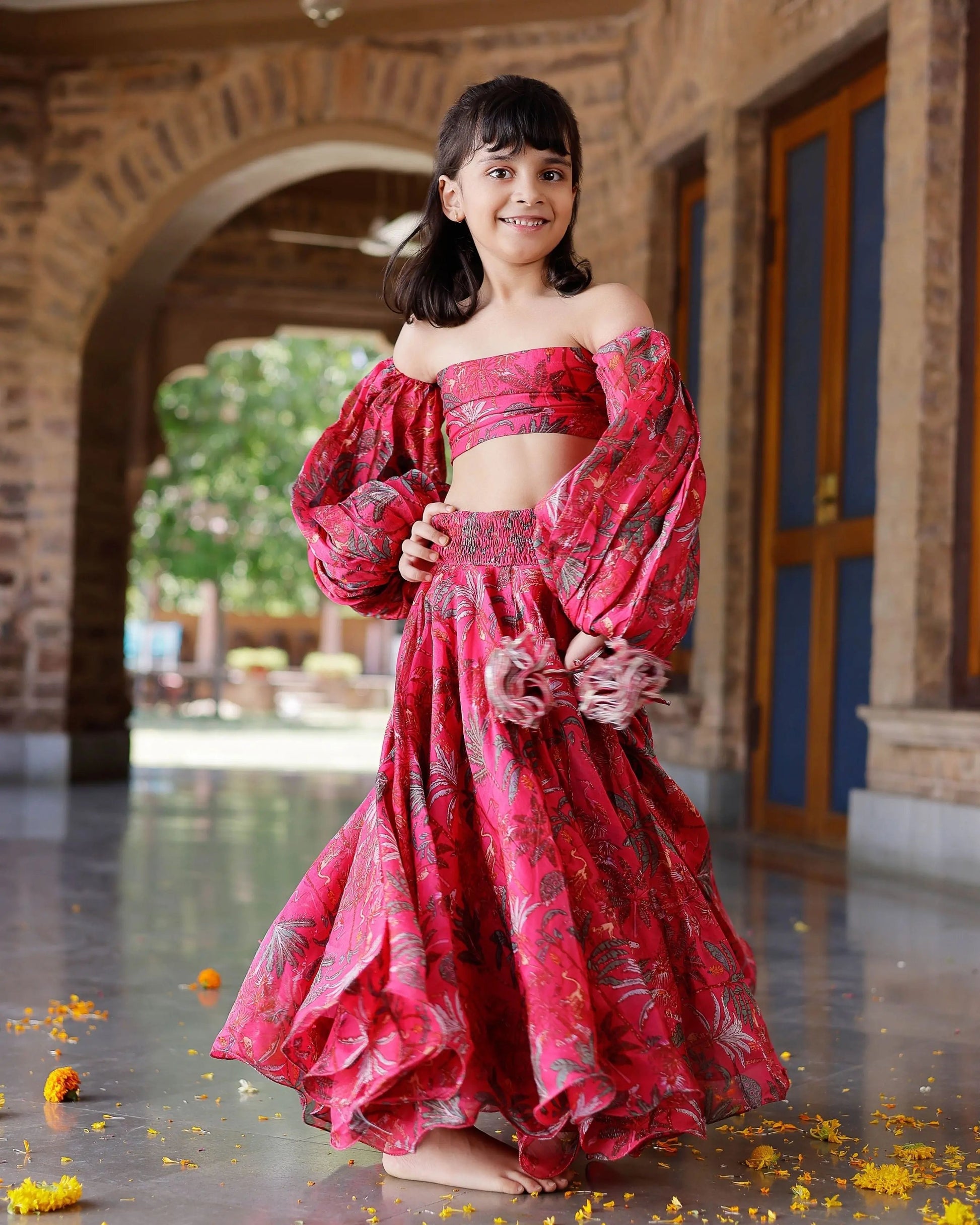 Ruby Chanderi Lehenga set My Store
