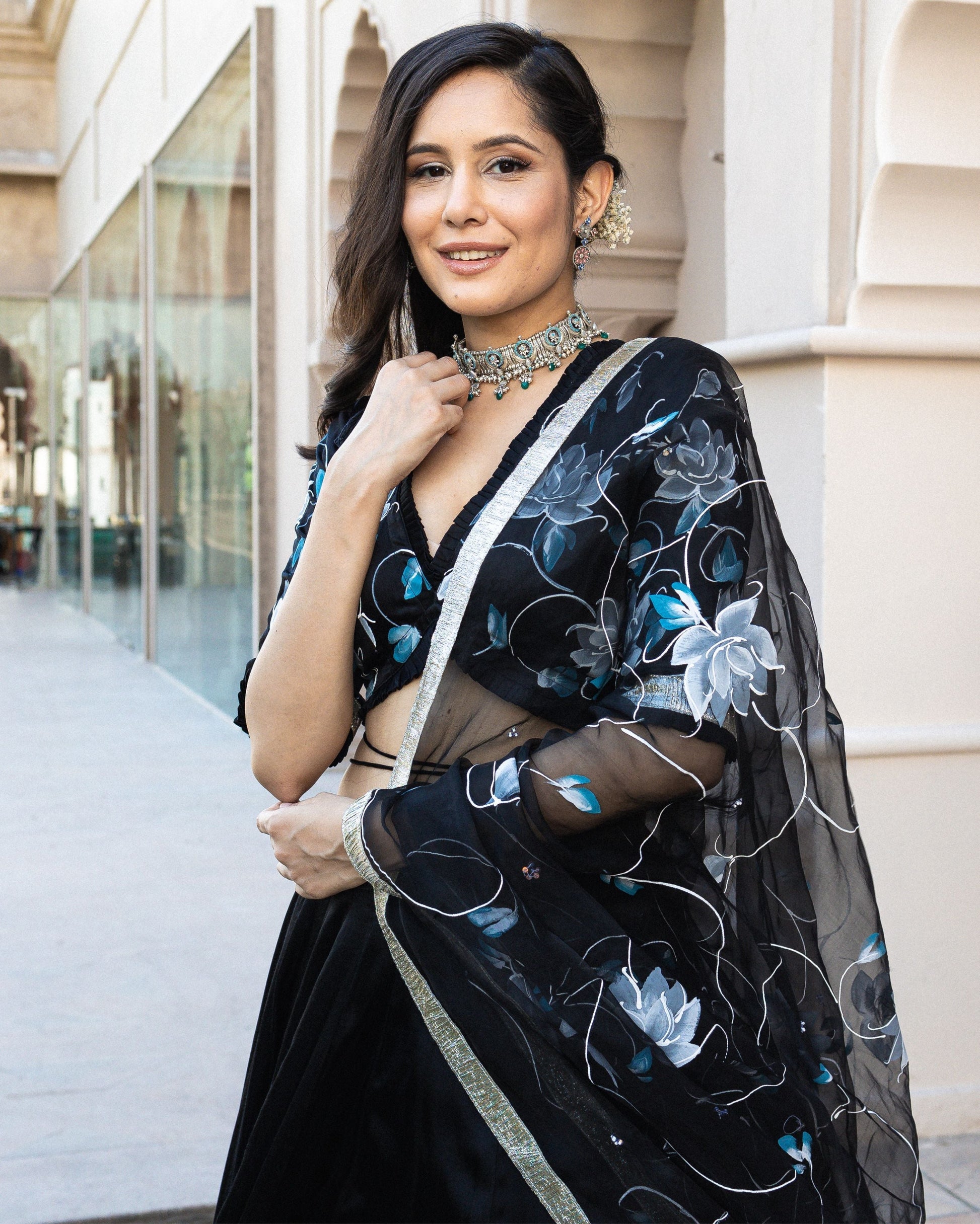 Meski Handpainted Lehenga Set My Store