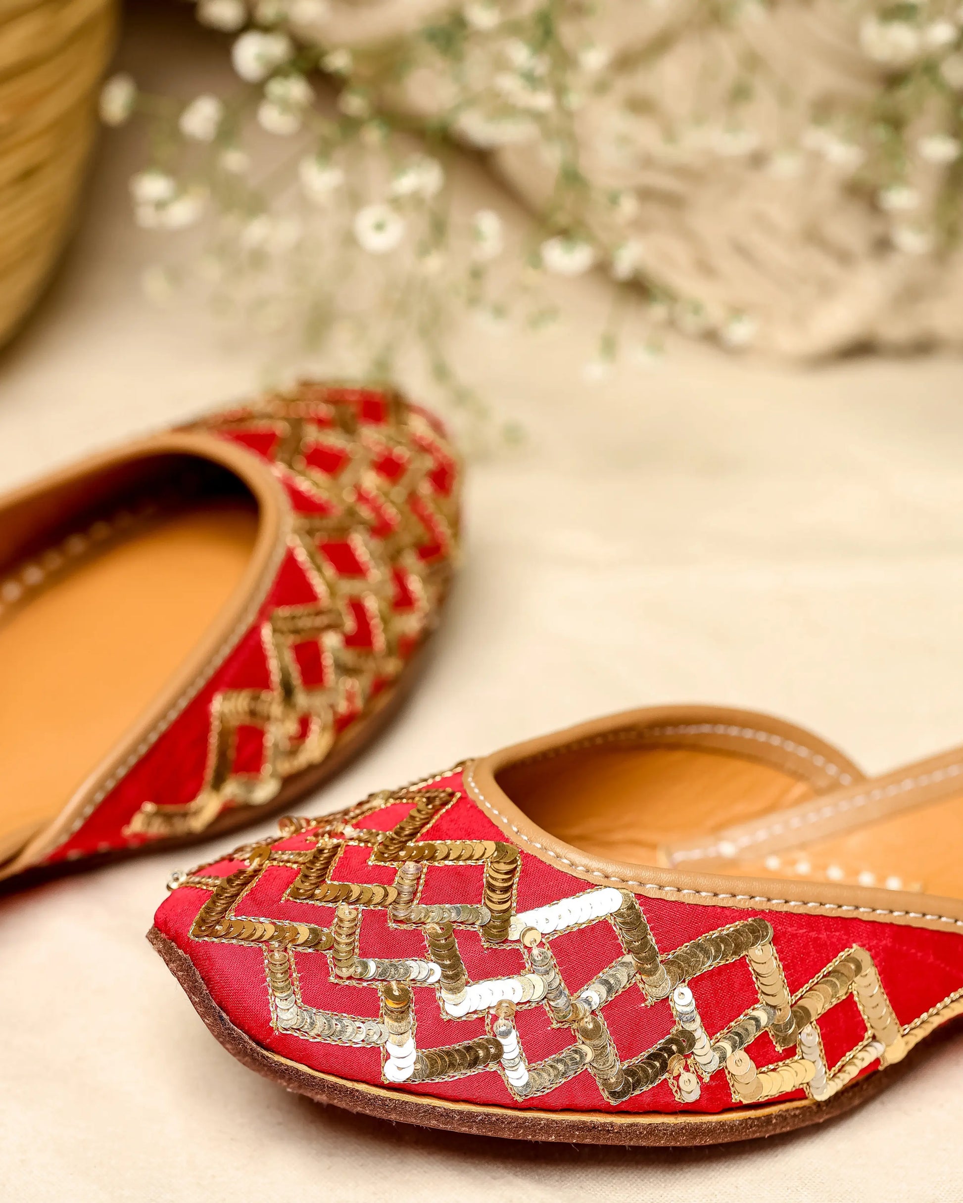 Red Mahogany Handcrafted Jutti My Store